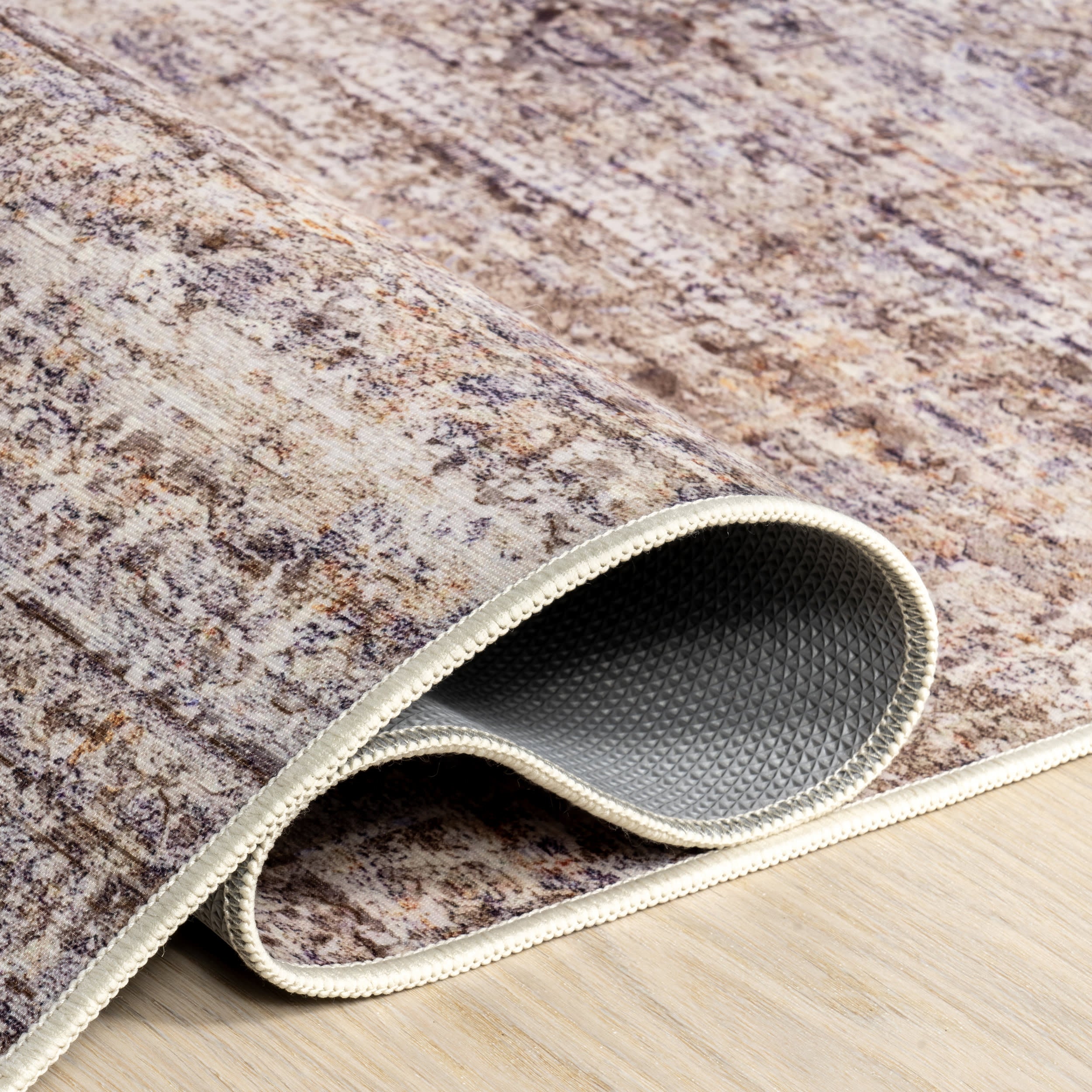 Tamera Abstract Washable Rug | Taupe - Image 9