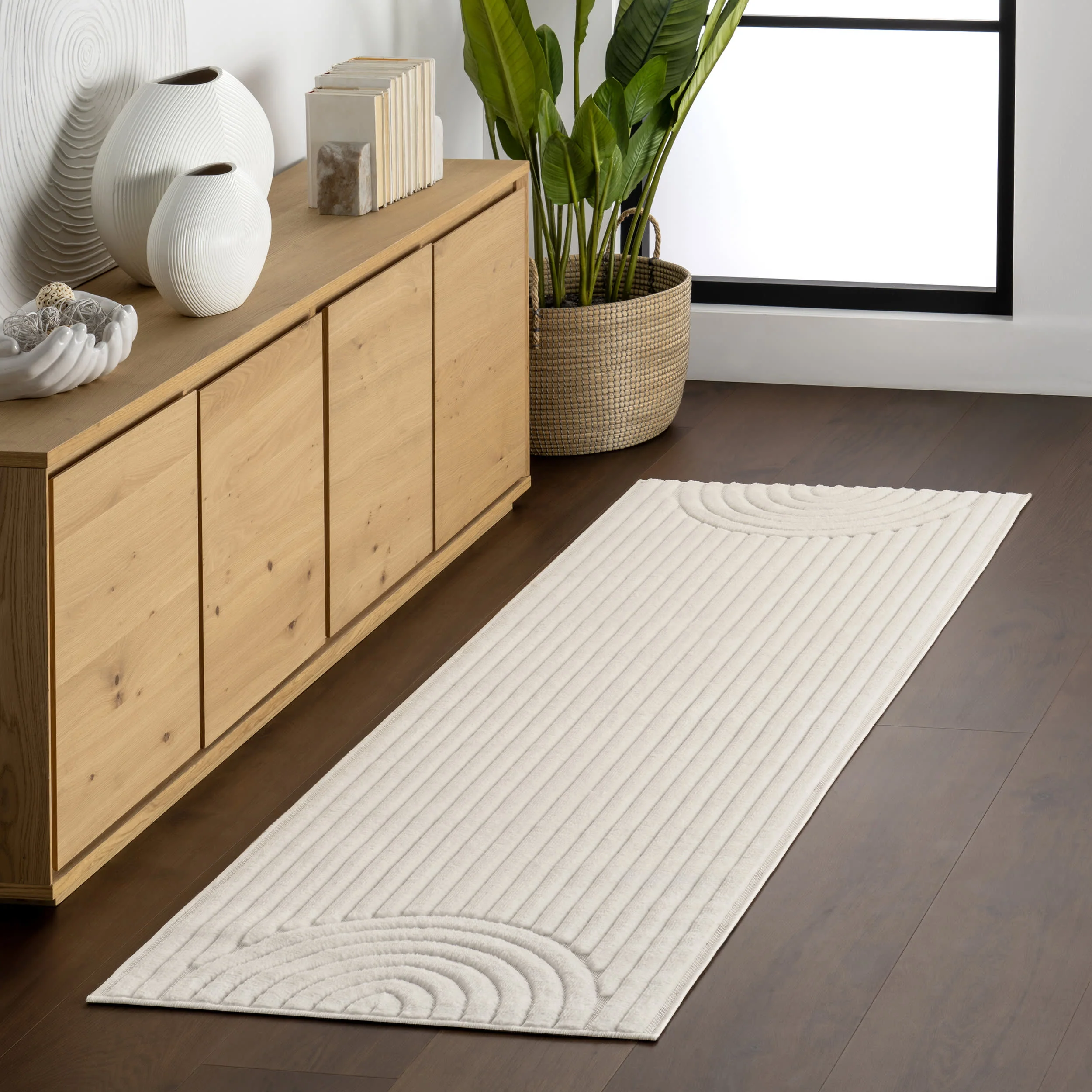 Tana Geometric Indoor/Outdoor Rug | Cream - Image 2