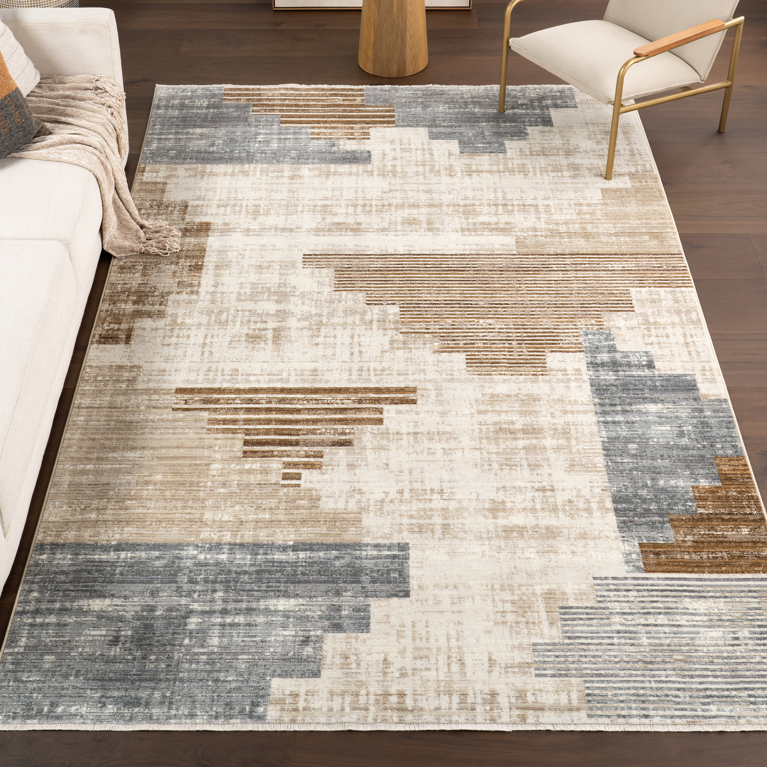 Tani Vintage Blocks Rug | Beige - Image 2