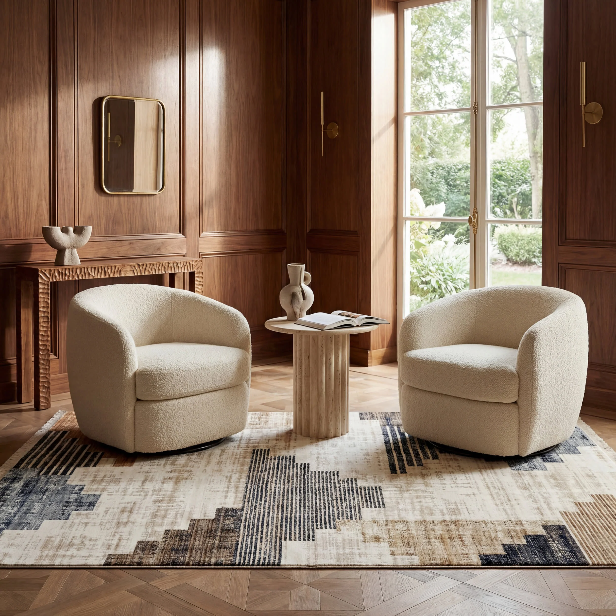 Tani Vintage Blocks Rug | Navy - Image 2