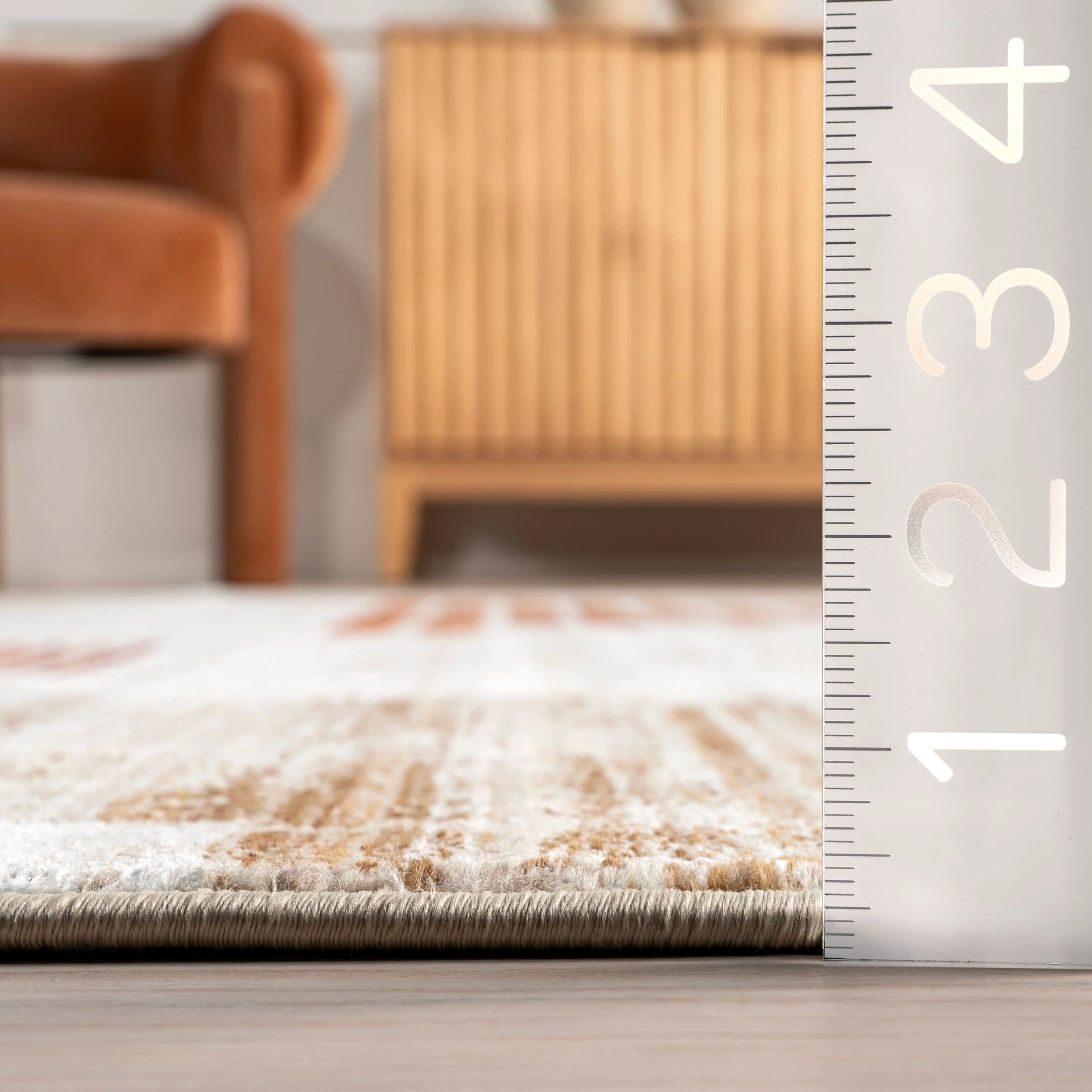 Tani Vintage Blocks Rug | Rust - Image 5