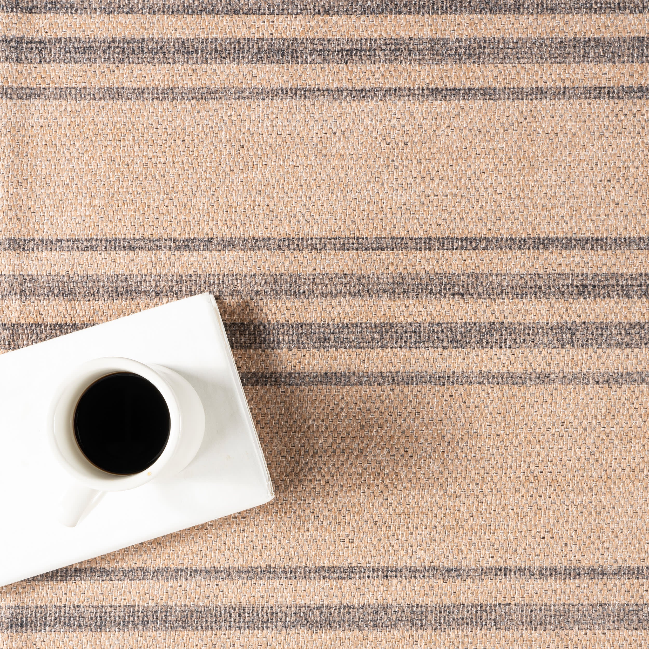 Taproot Easy-Jute Washable Striped Rug | Natural - Image 7