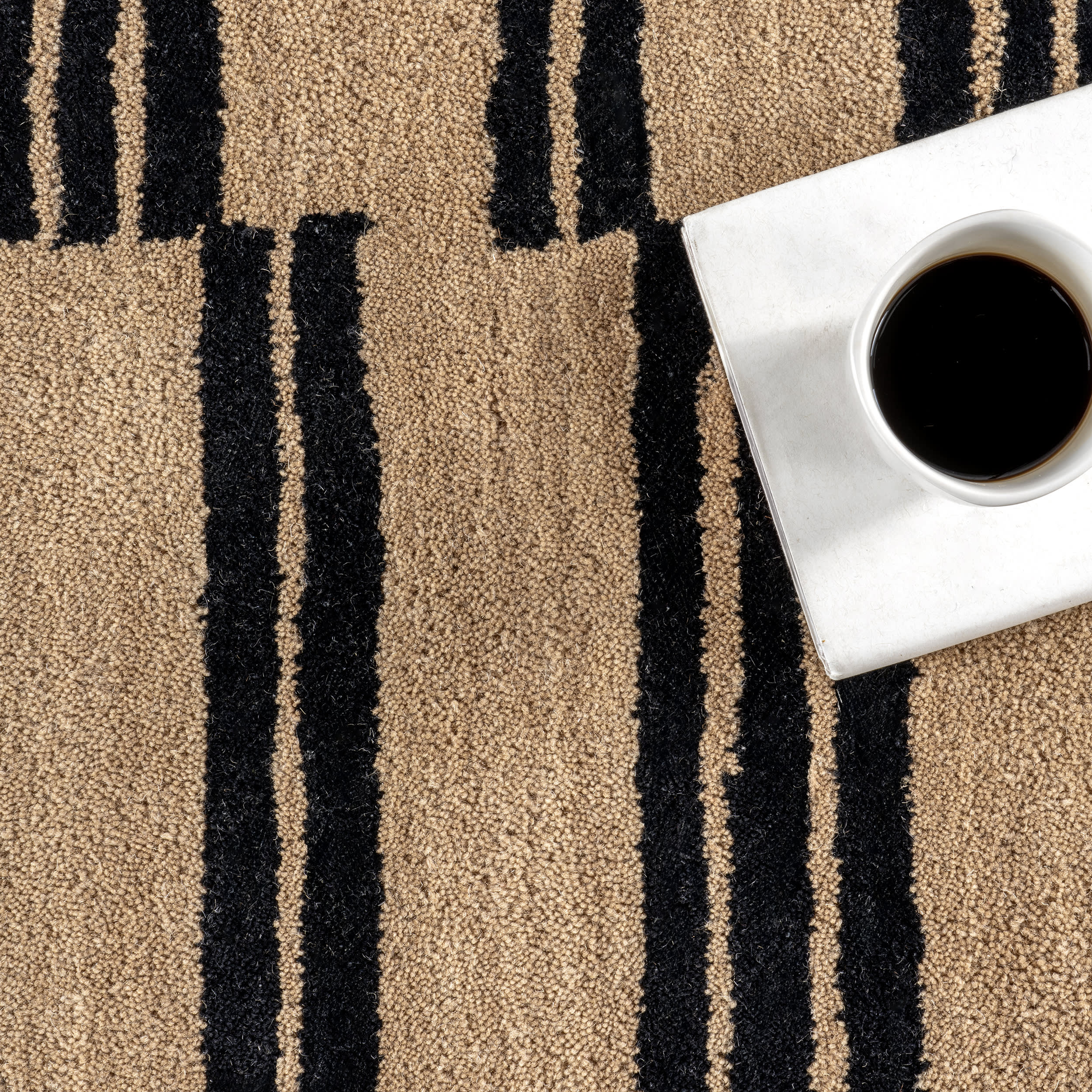Tara Striped Wool Rug | Black - Image 7