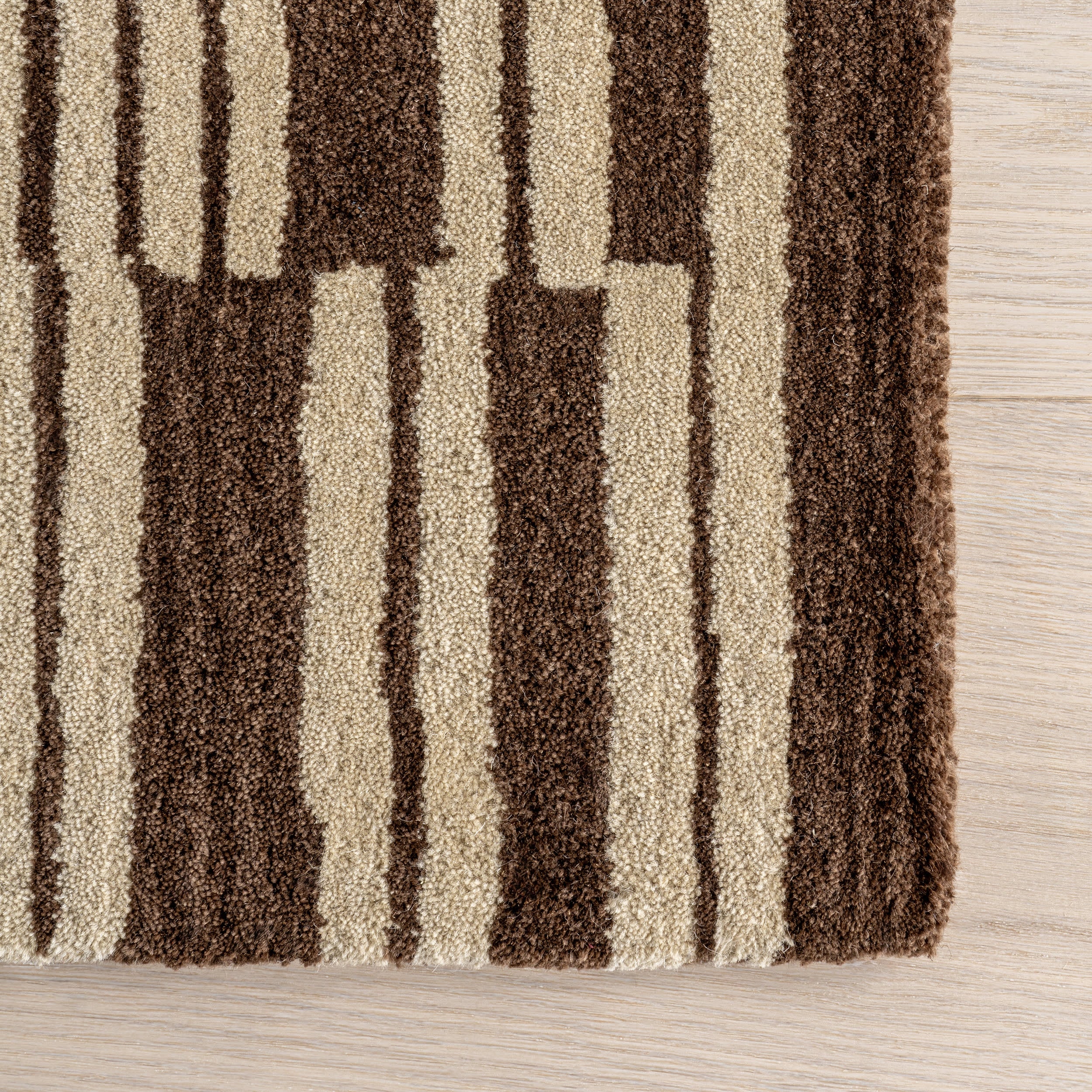 Tara Striped Wool Rug | Brown - Image 4