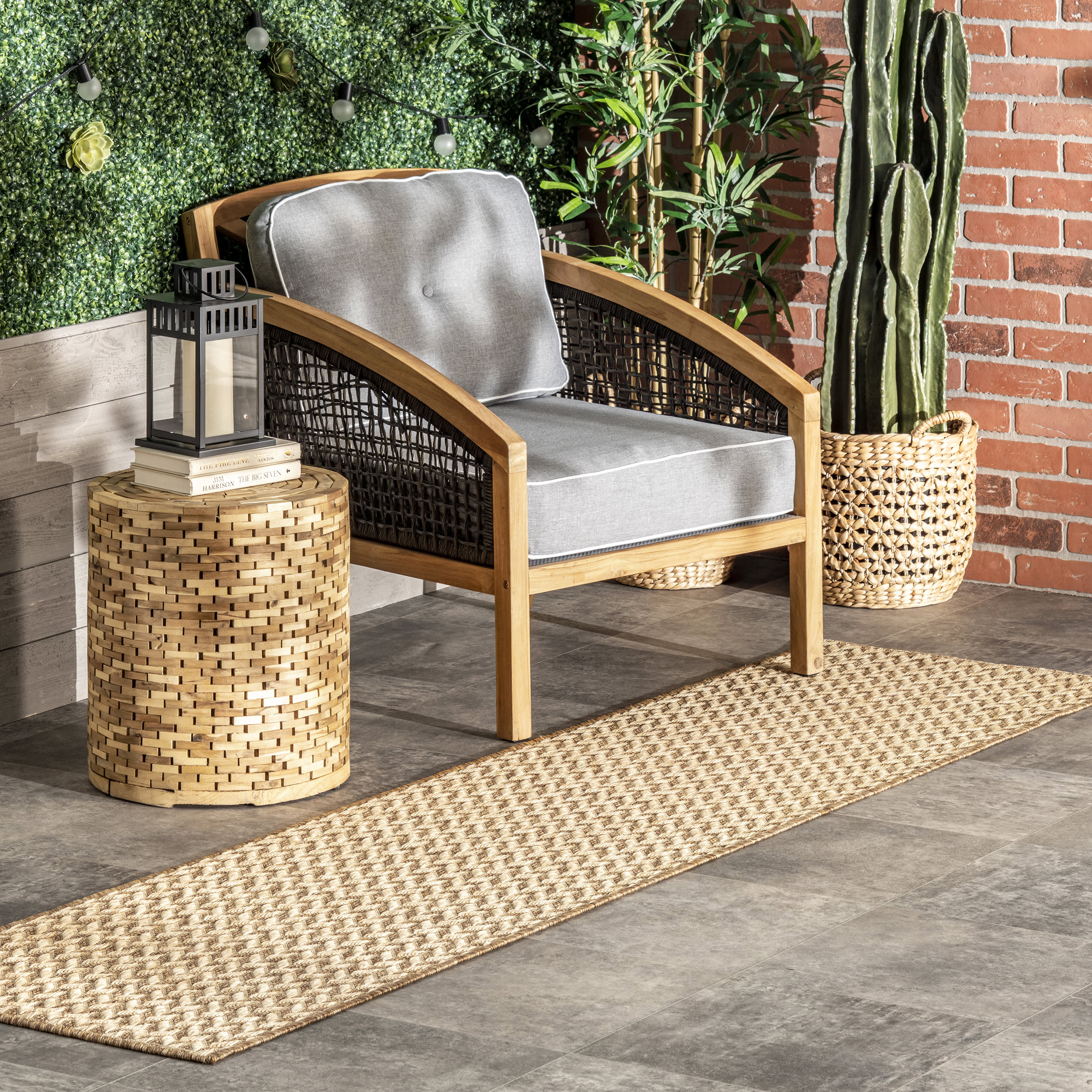Taraji Herringbone Indoor/Outdoor Rug | Brown - Image 2