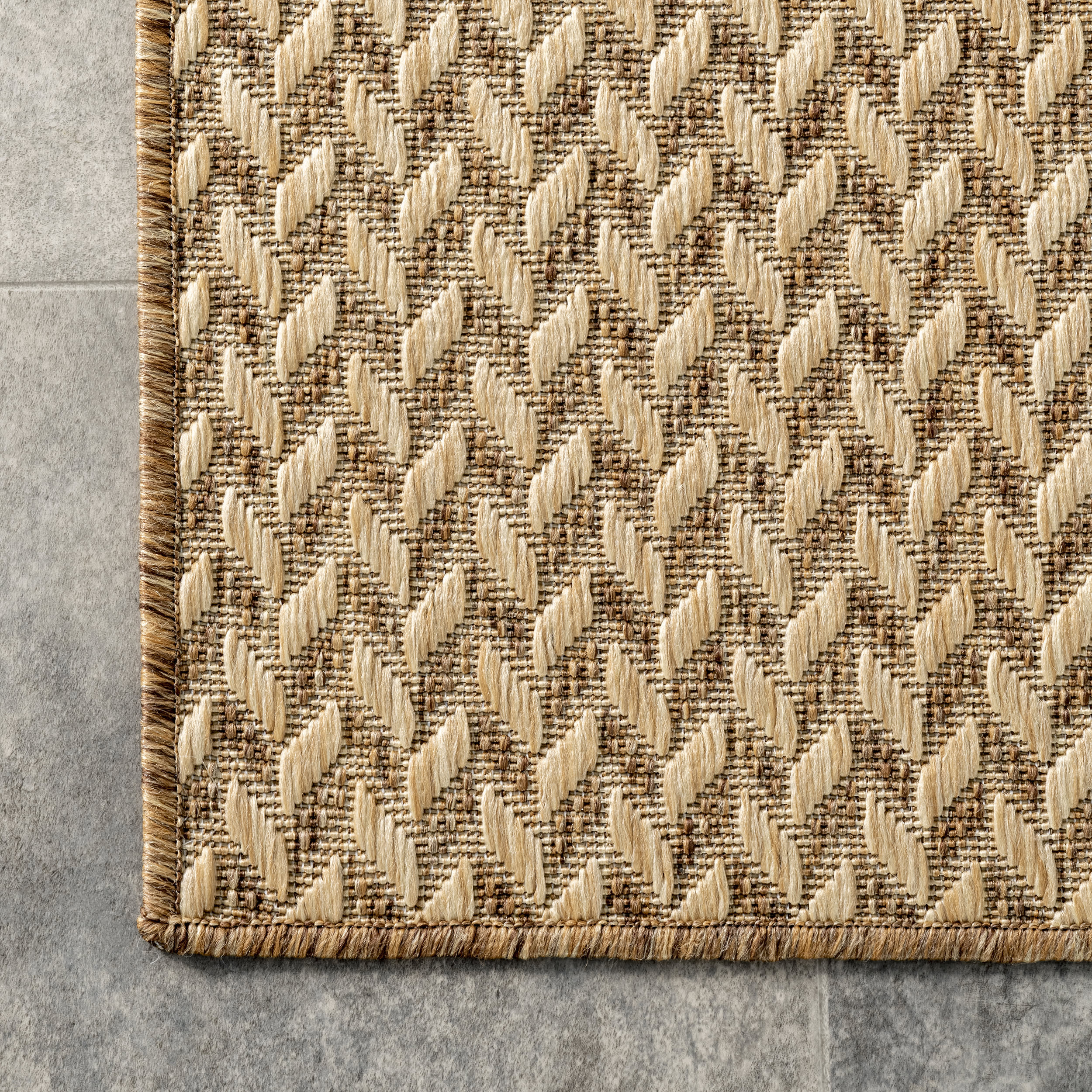 Taraji Herringbone Indoor/Outdoor Rug | Brown - Image 3