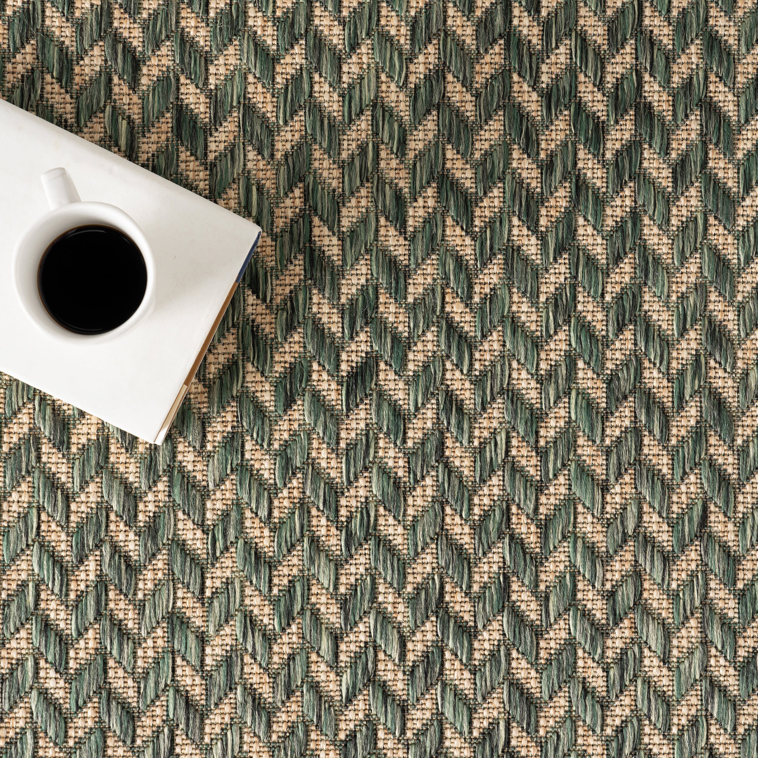 Taraji Herringbone Indoor/Outdoor Rug | Green - Image 8