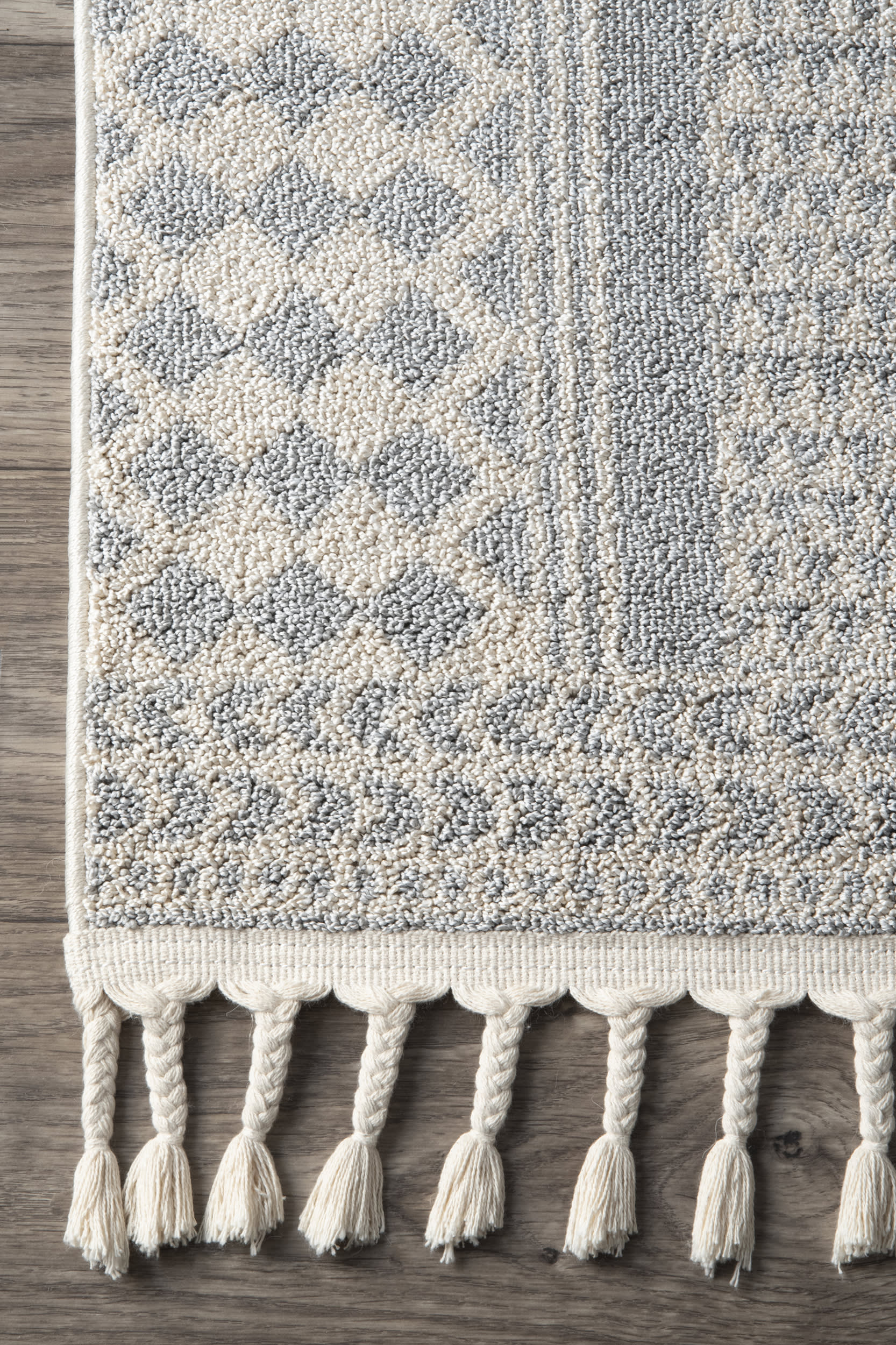 Tarnished Medallion Tassel Rug | Beige - Image 3