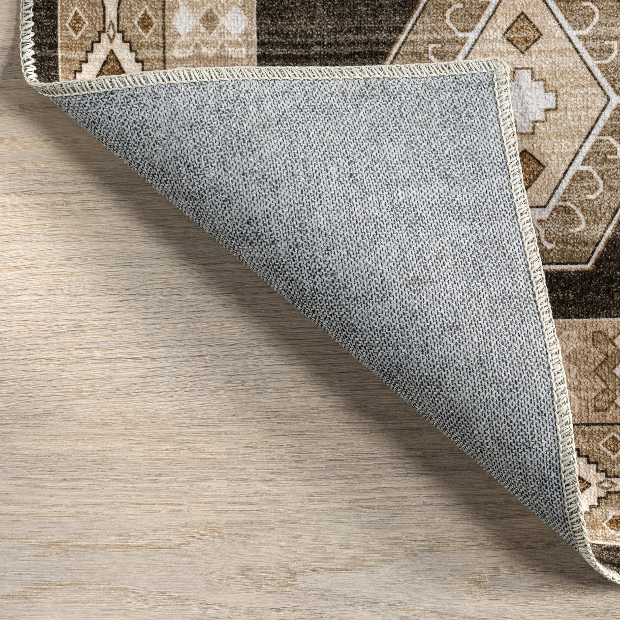Taro Medallion Washable Rug | Dark Brown - Image 5