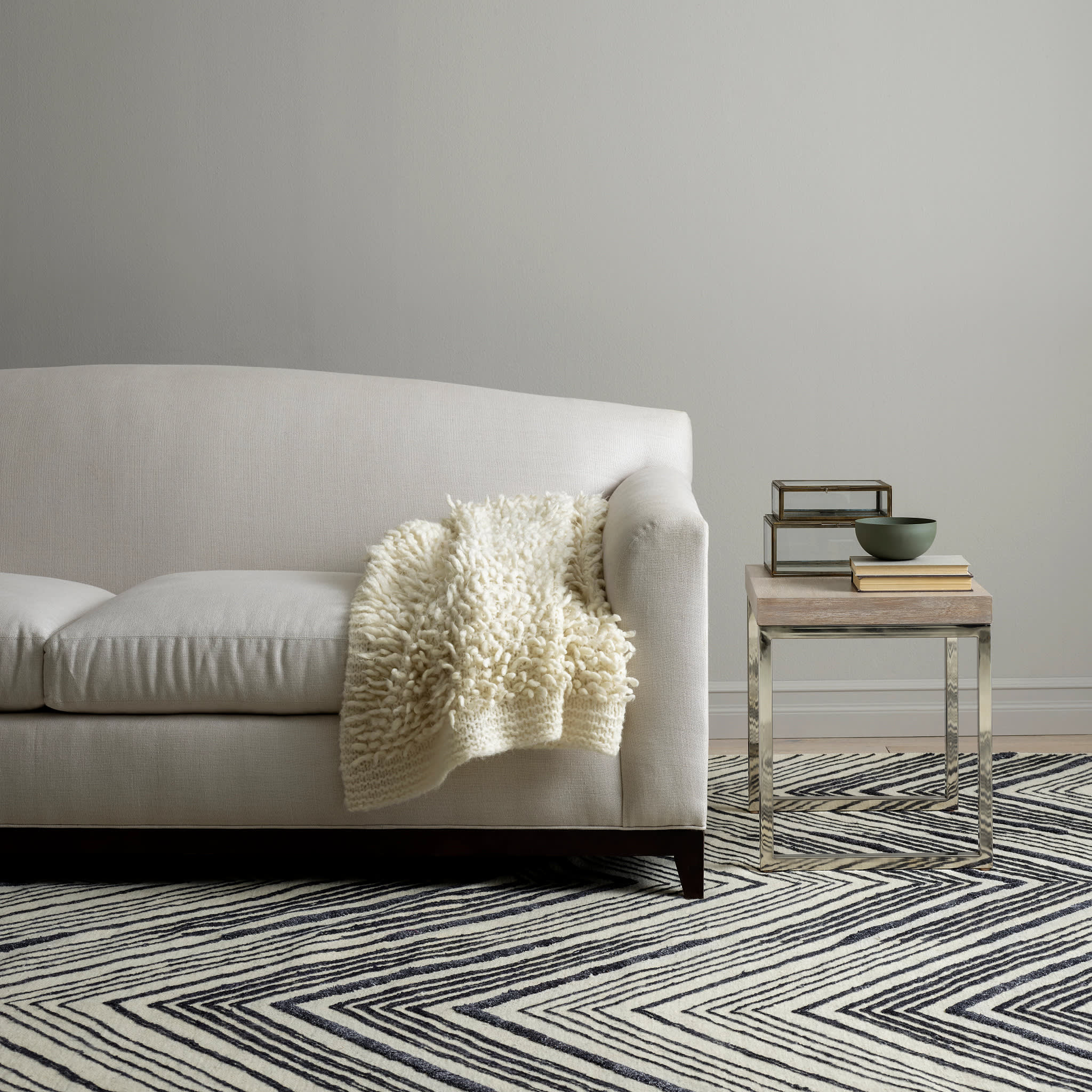 Tasha Handwoven Wool Rug | Ivory/Black - Image 2