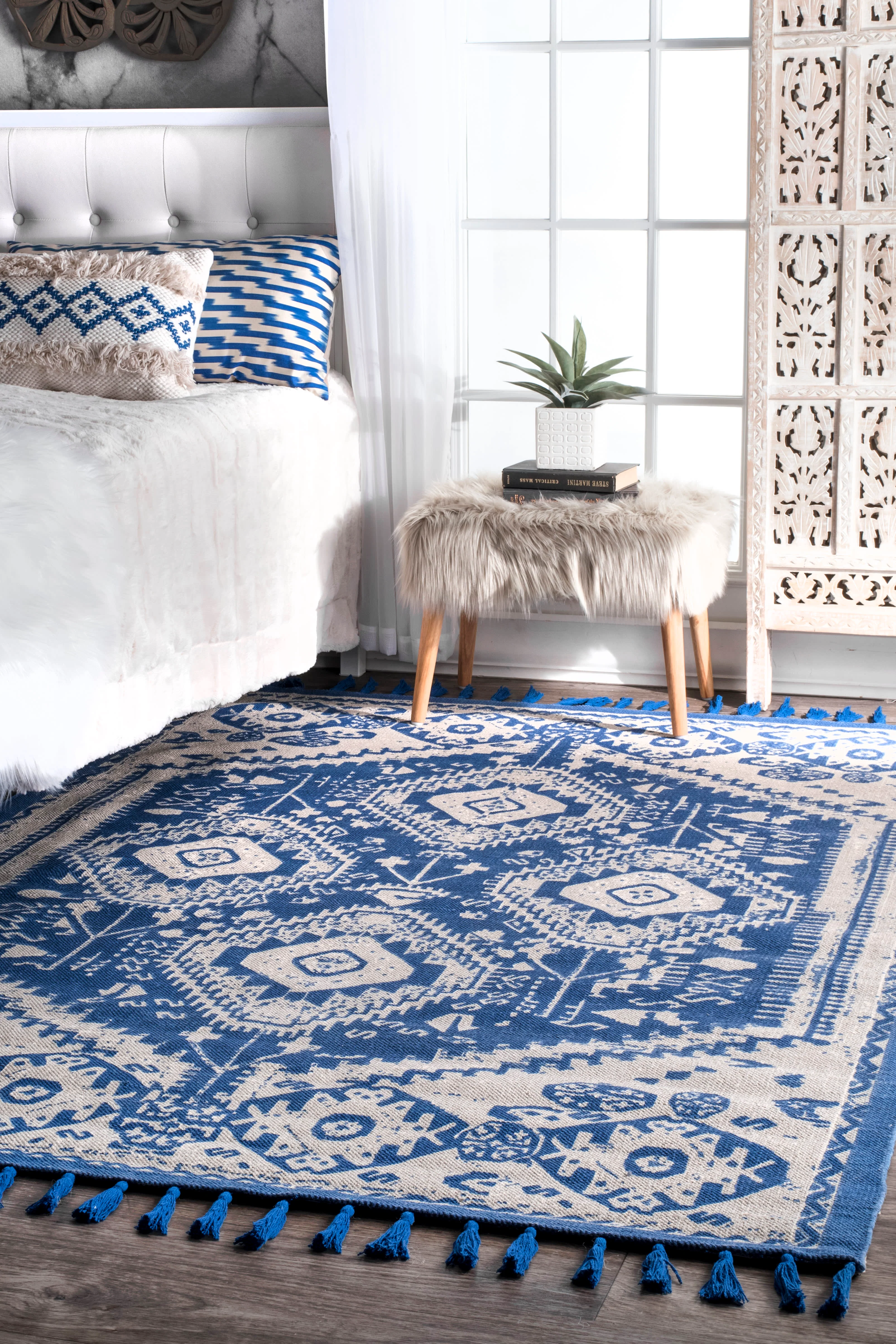 Tassel Rug | Blue - Image 2