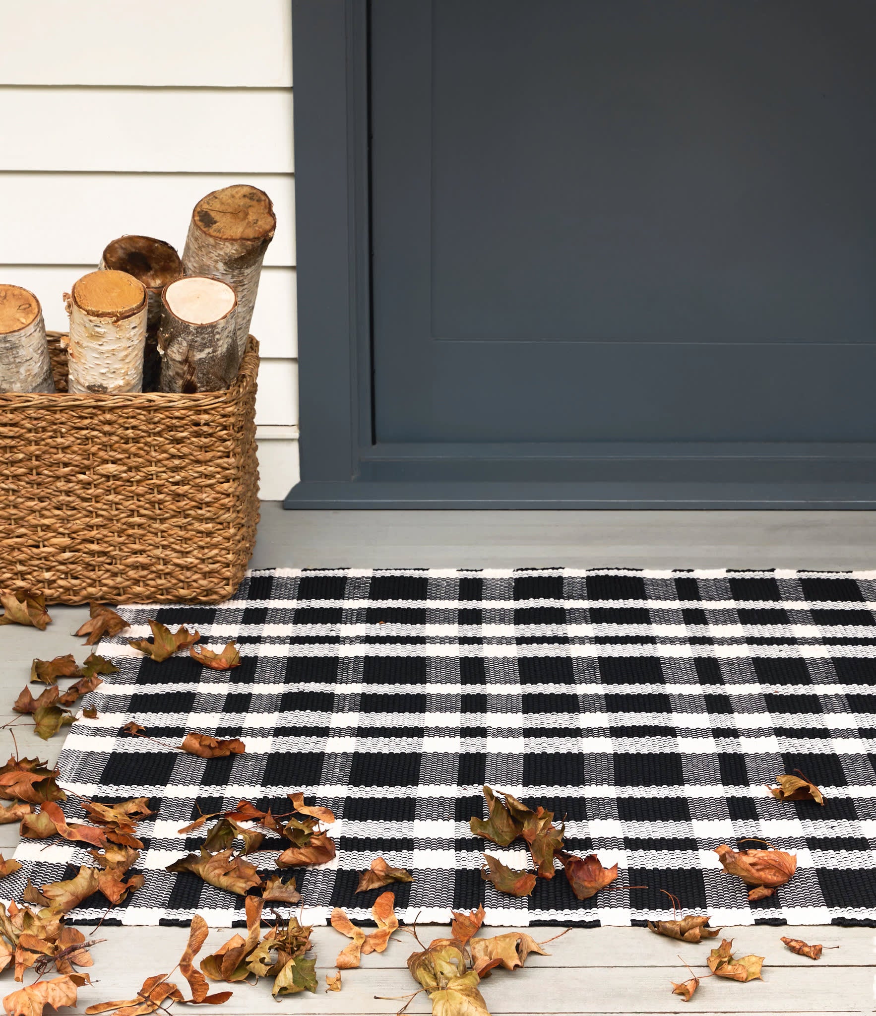 Tattersall Handwoven Indoor/Outdoor Rug | Black - Image 3
