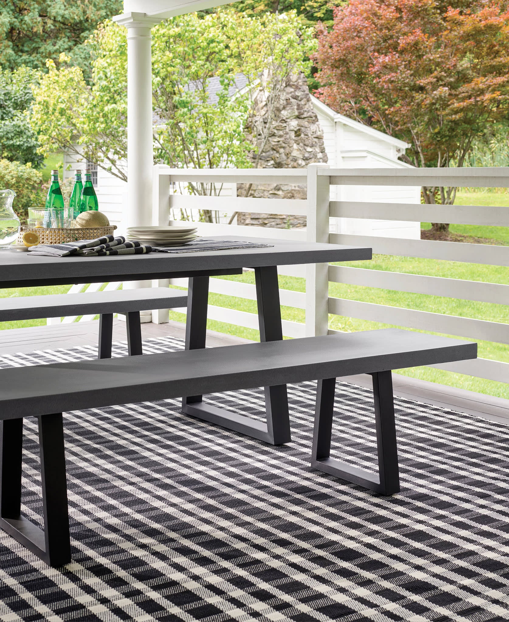 Tattersall Handwoven Indoor/Outdoor Rug | Black - Image 4