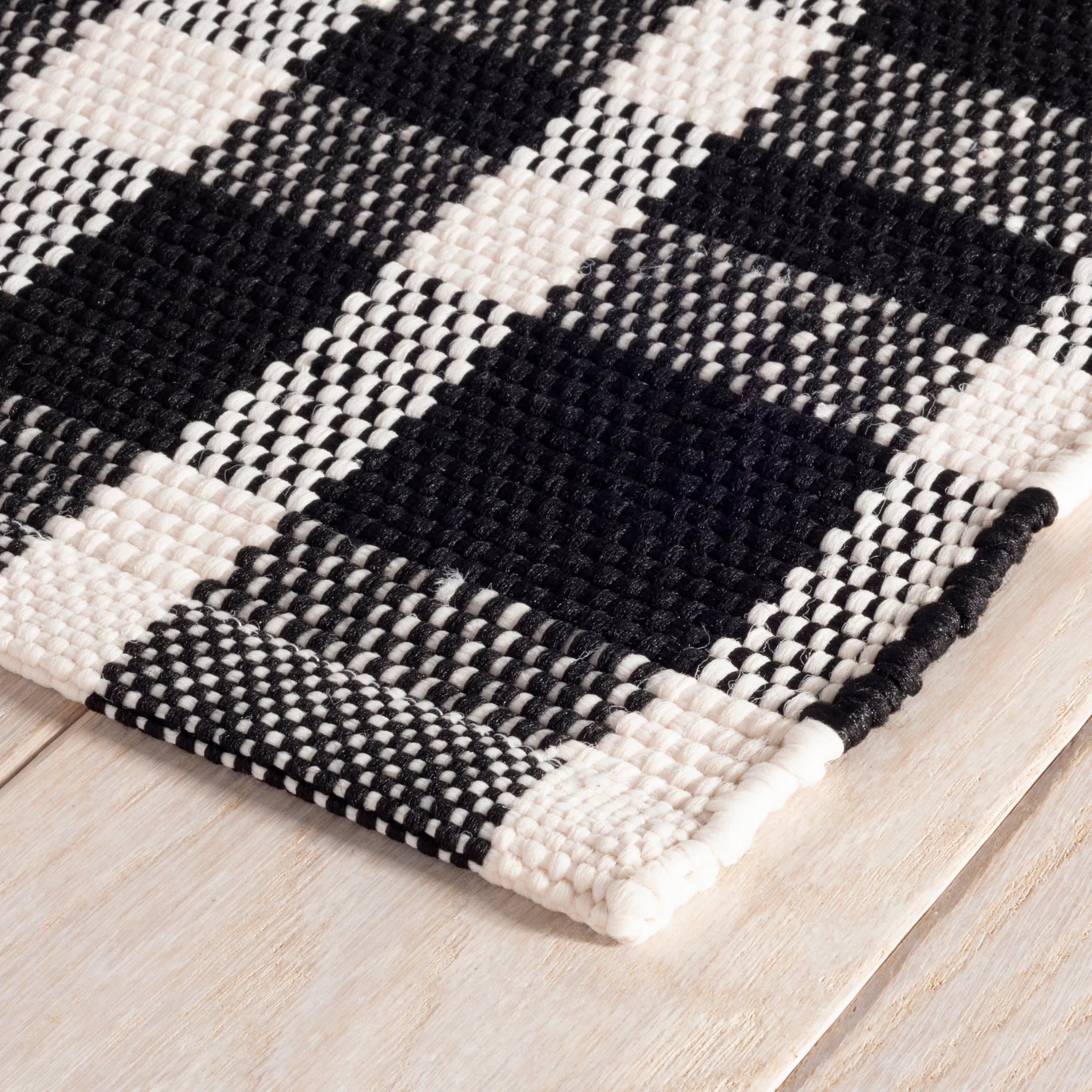 Tattersall Handwoven Indoor/Outdoor Rug | Black - Image 6