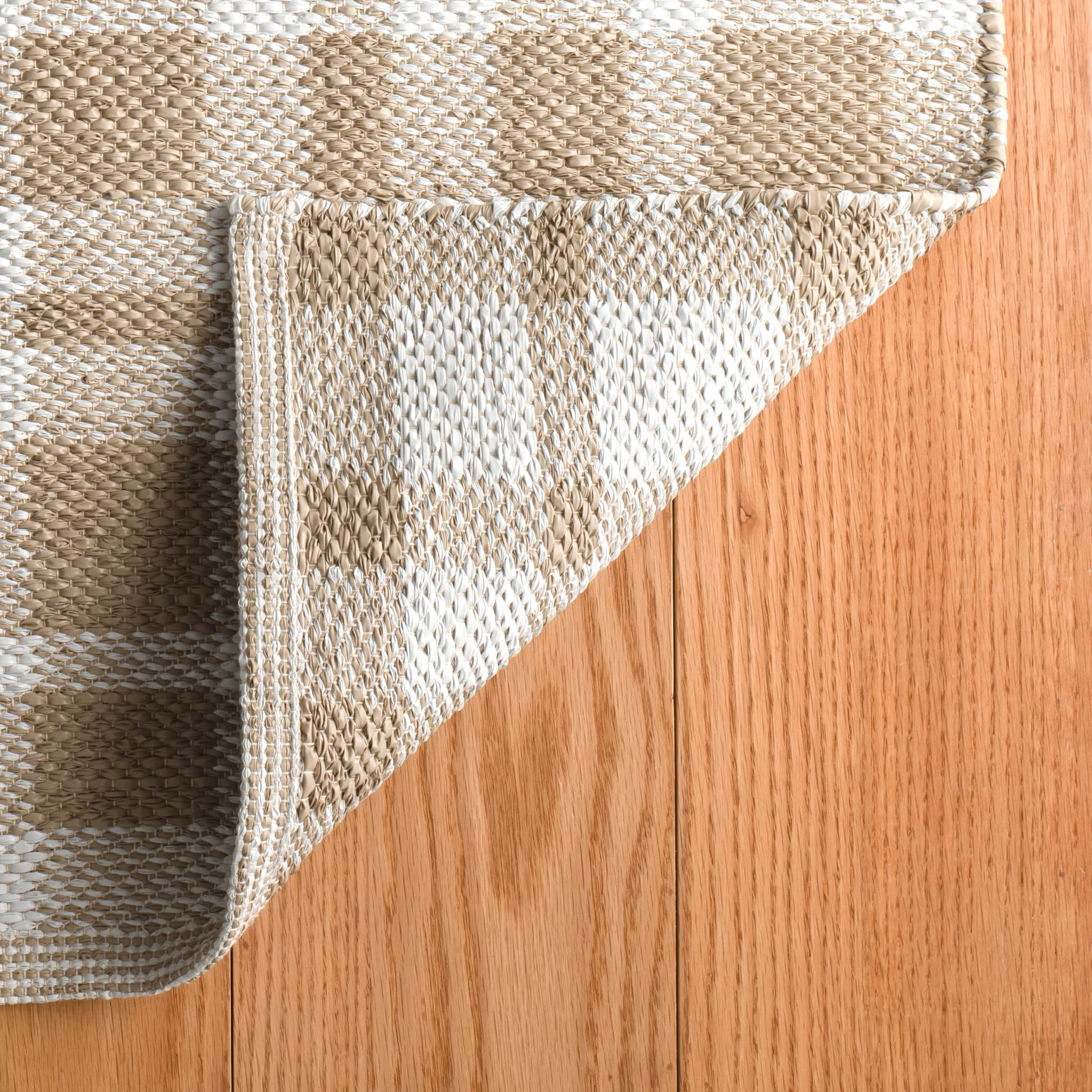 Tattersall Handwoven Indoor/Outdoor Rug | Khaki - Image 4