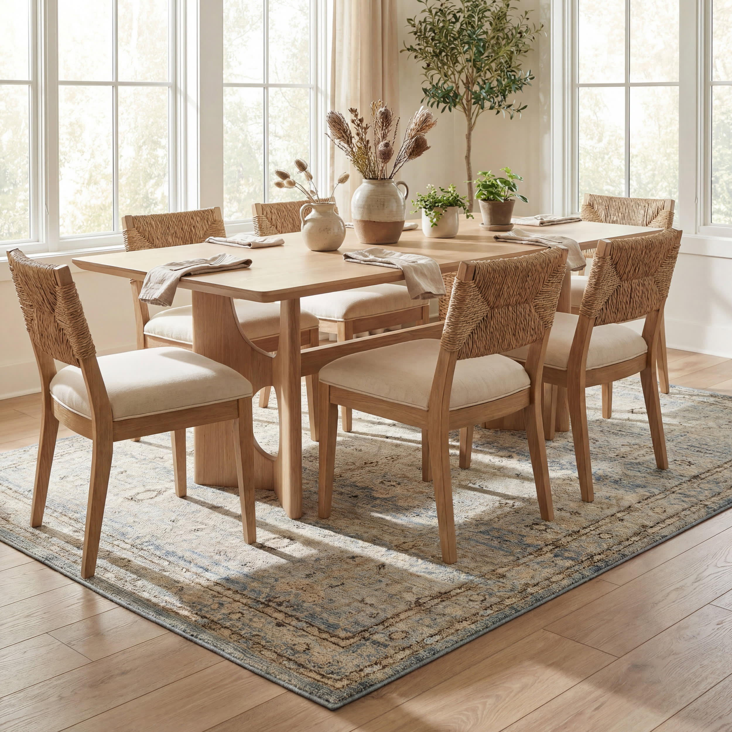 Tavara Traditional Bordered Washable Rug | Blue - Image 7