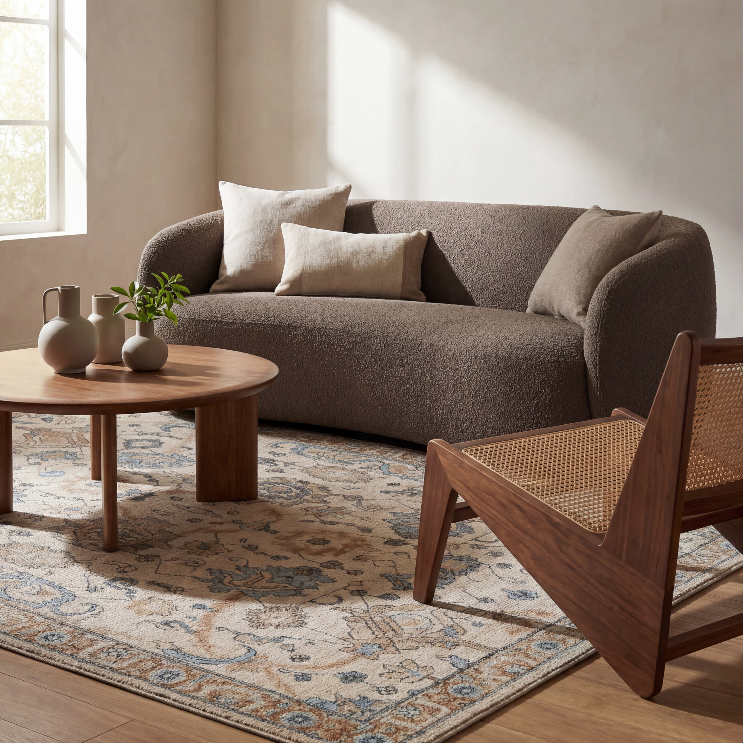 Tavi Hand Tufted Wool-Blend Rug | Ivory - Image 5
