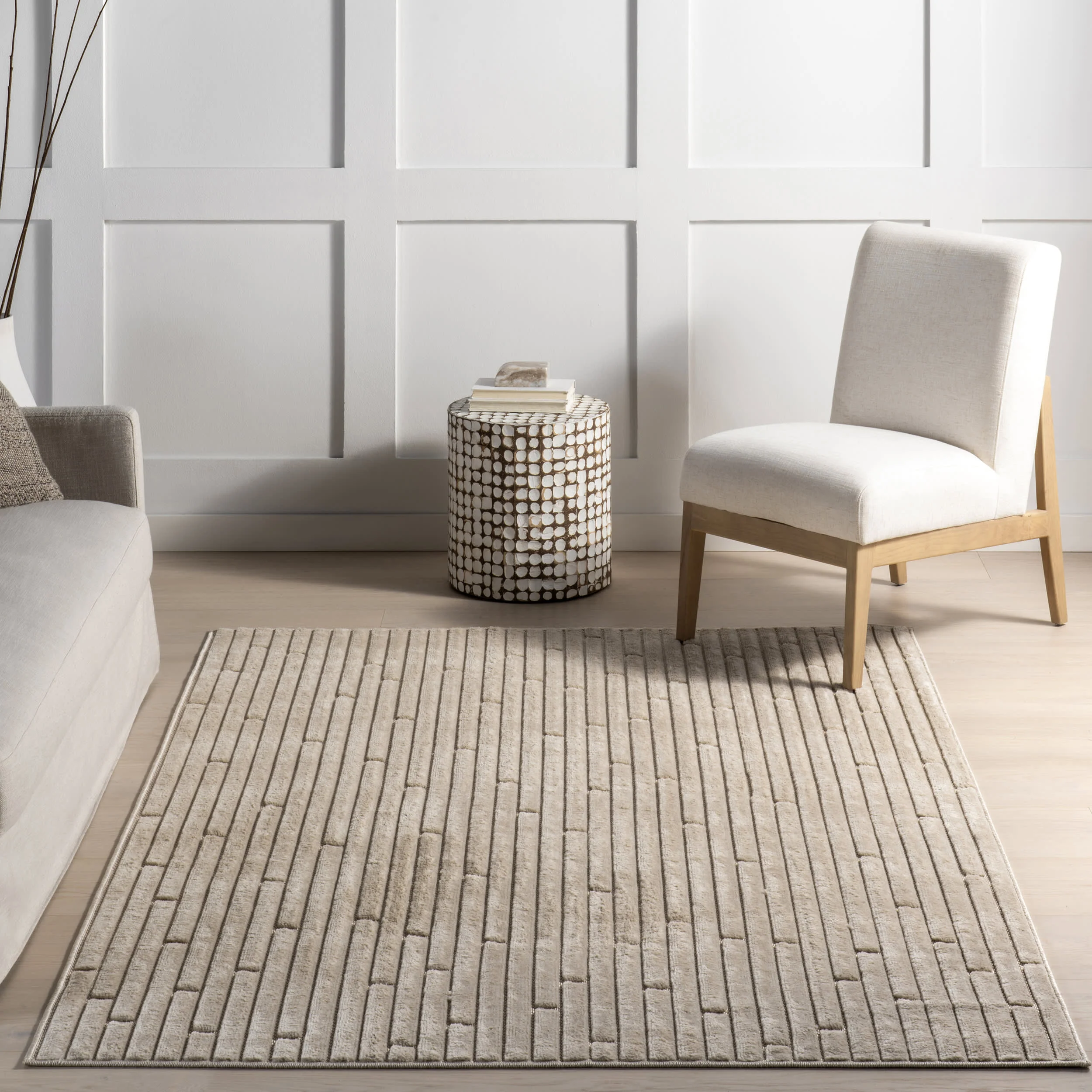 Tavia Striped Indoor/Outdoor Rug | Beige - Image 5