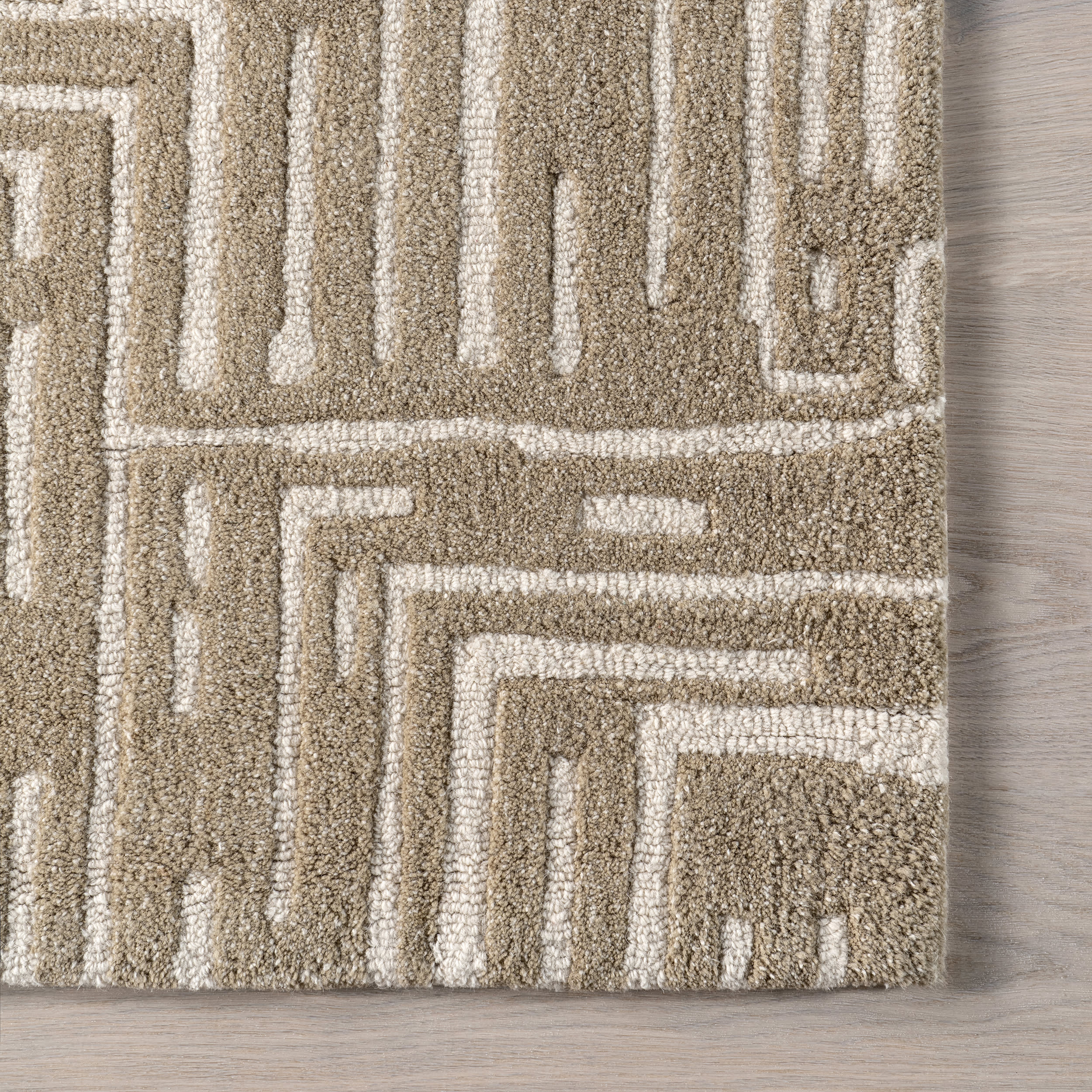 Tawny Geometric Wool Rug | Ivory - Image 3