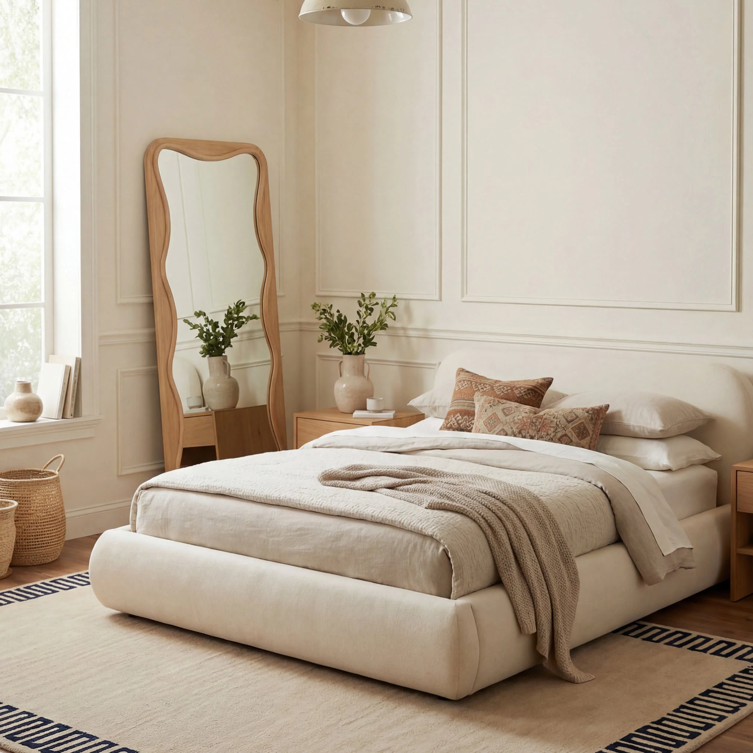 Taya Modern Bordered Rug | Beige - Image 10
