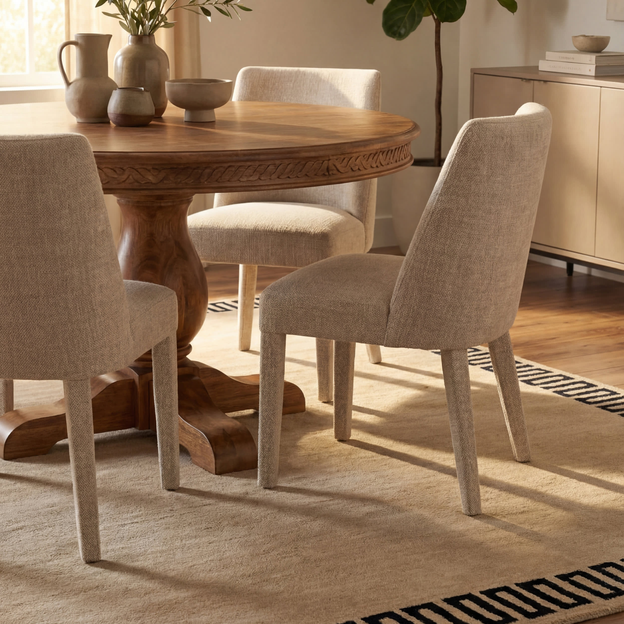 Taya Modern Bordered Rug | Beige - Image 7