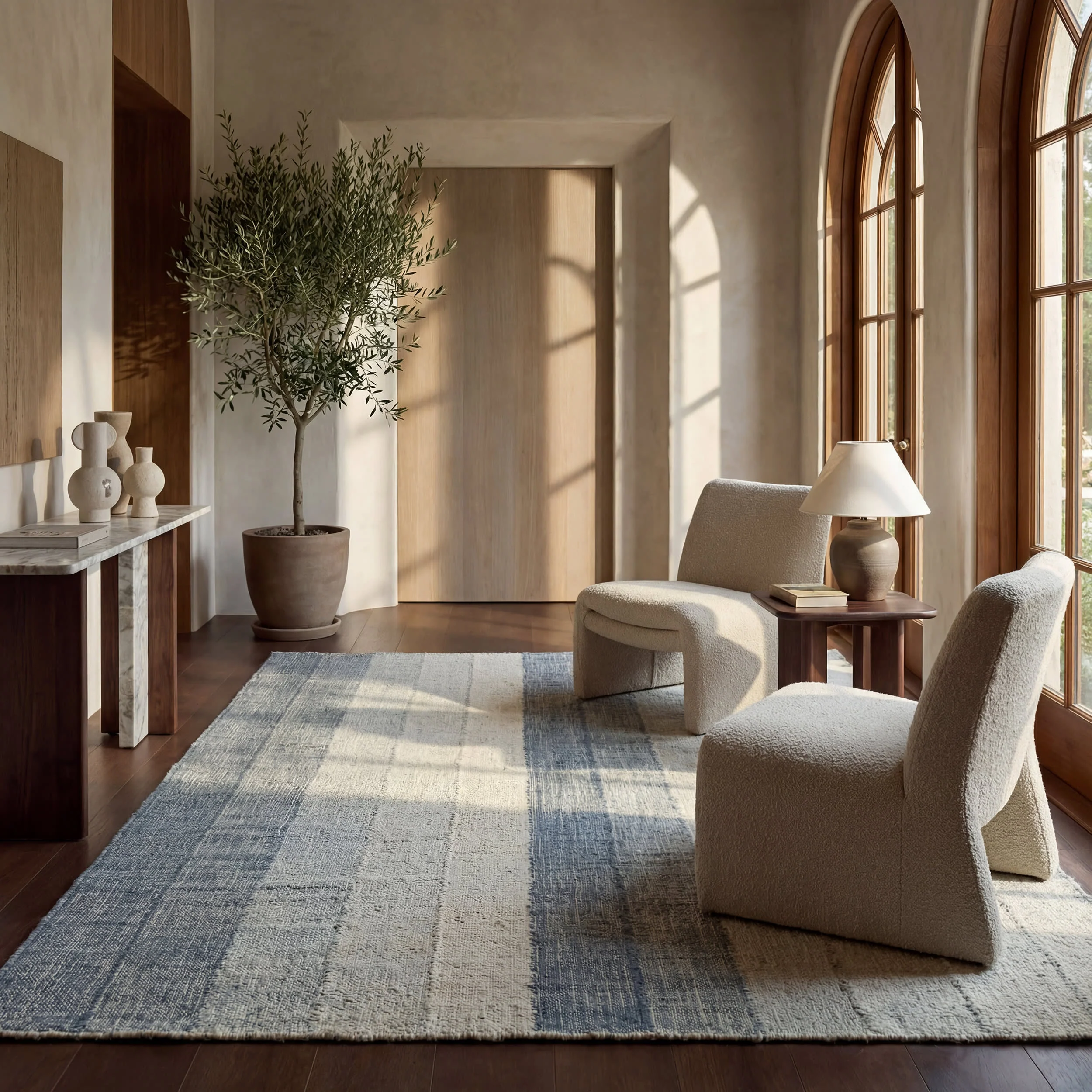 Tayo Modern Striped Indoor Rug | Blue - Image 3