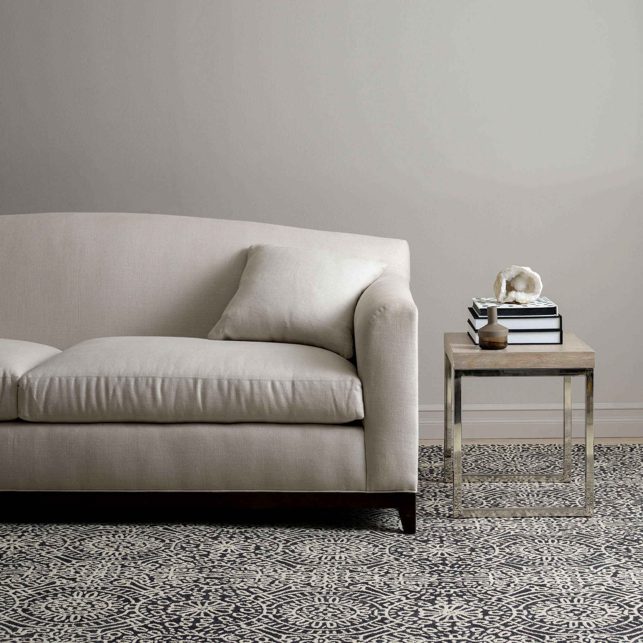 Temple Hand Micro Hooked Wool Rug | Charcoal - Image 3