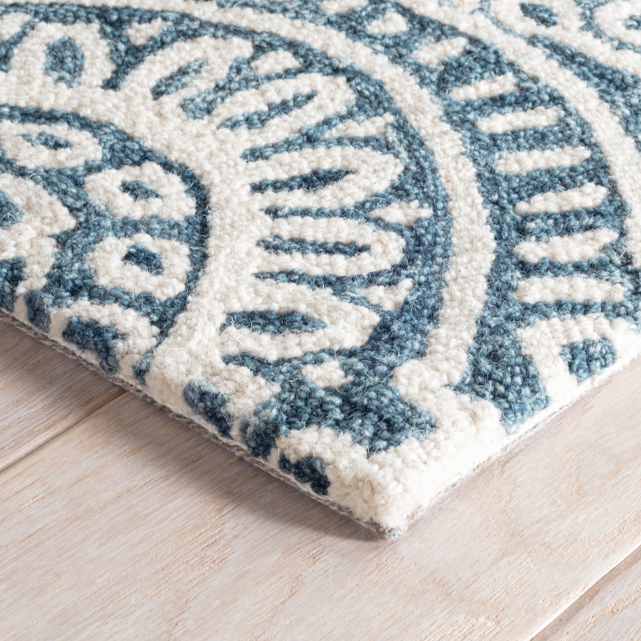 Temple Hand Micro Hooked Wool Rug | Ink - Image 5