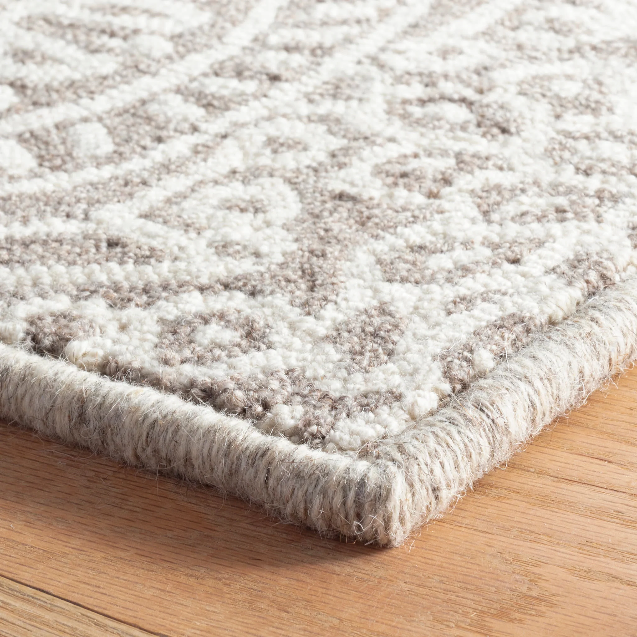 Temple Hand Micro Hooked Wool Custom Rug | Taupe - Image 3