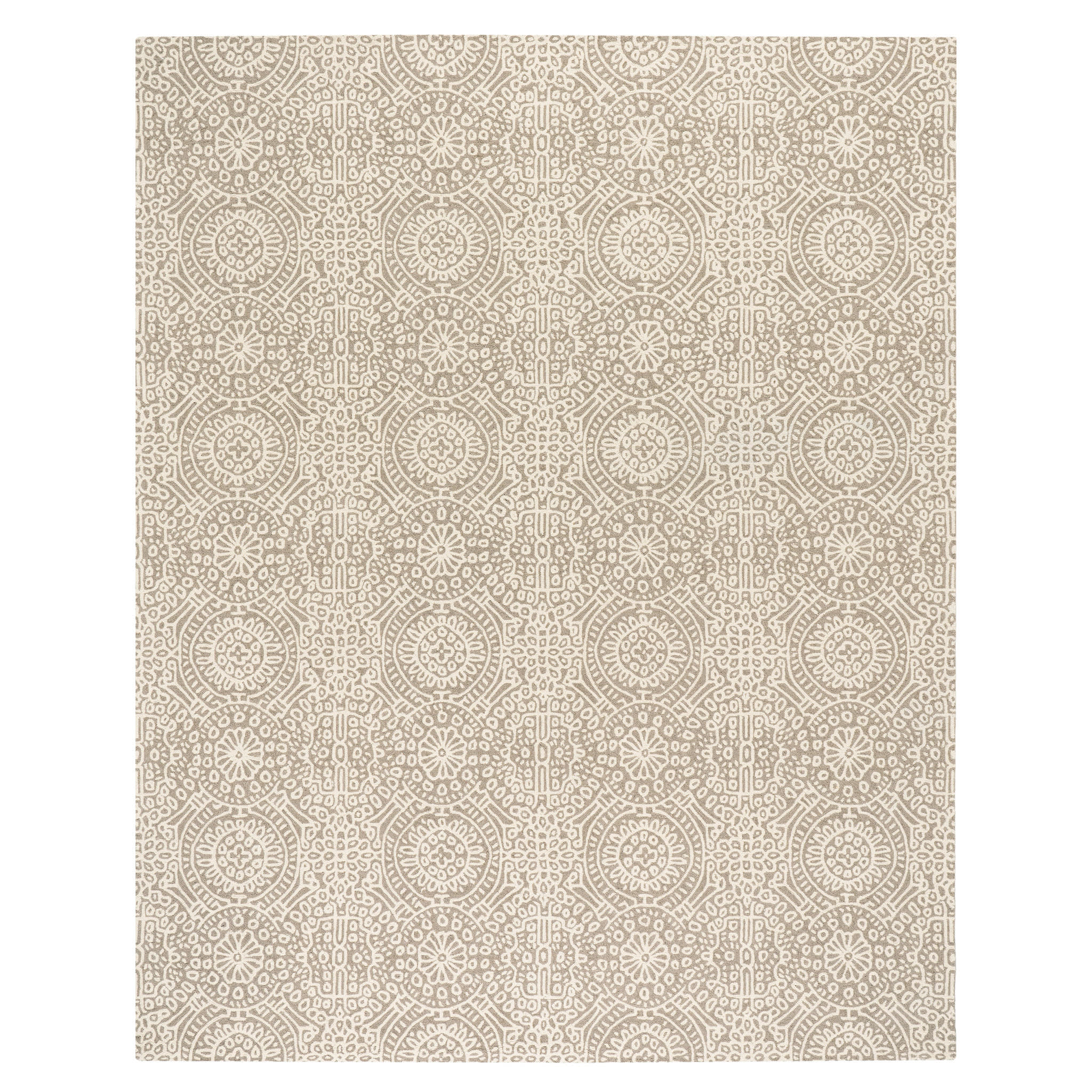Temple Hand Micro Hooked Wool Rug | Taupe - Image 2