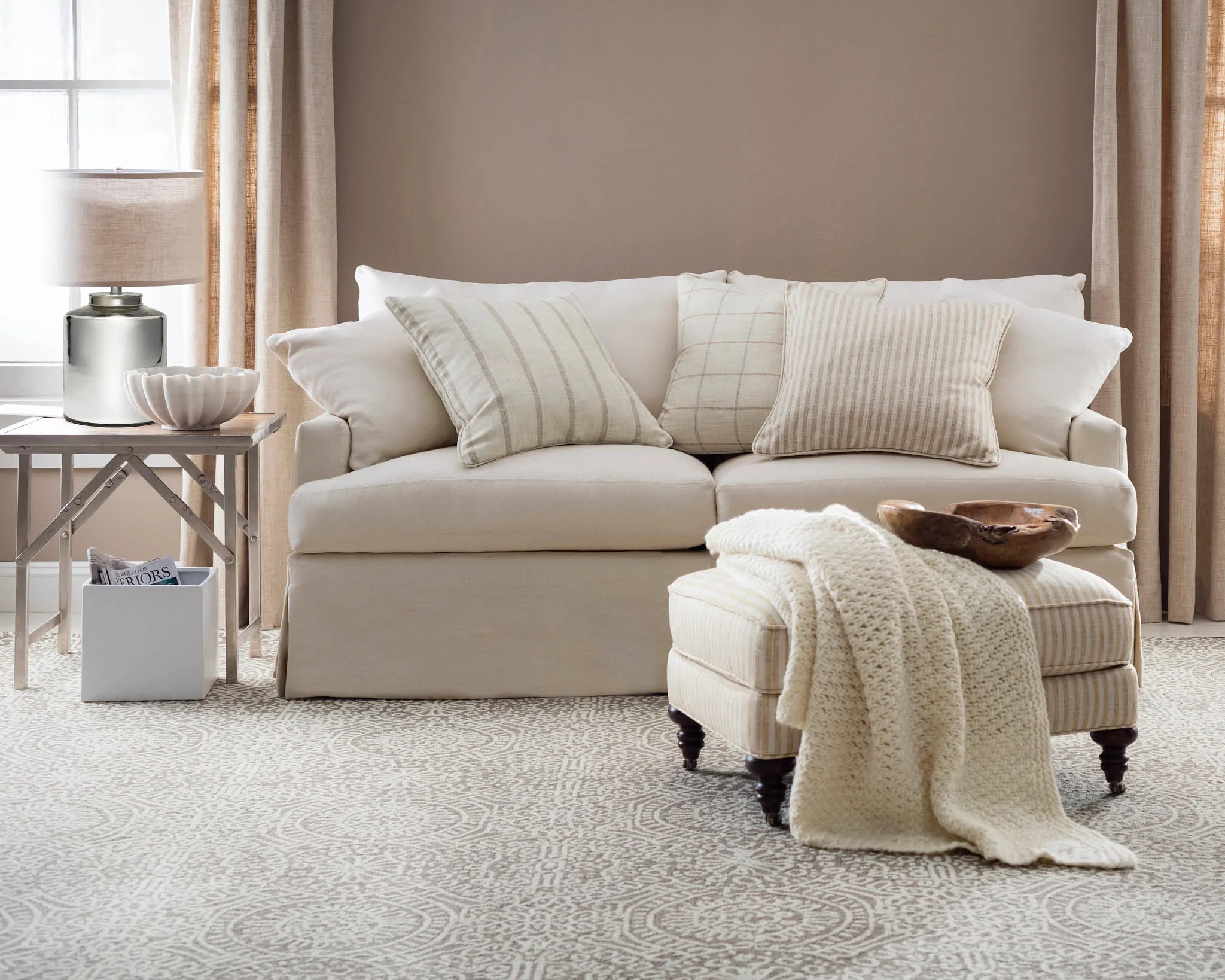 Temple Hand Micro Hooked Wool Rug | Taupe - Image 4
