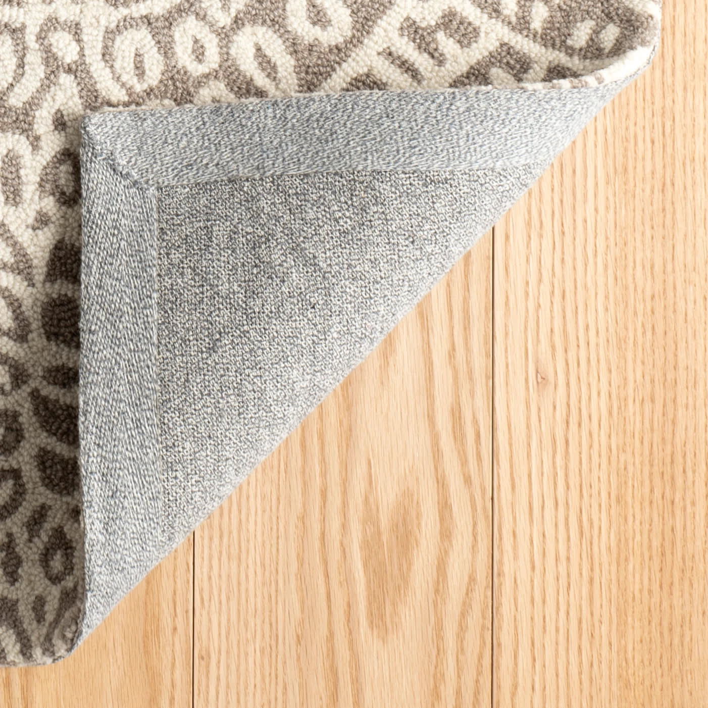 Temple Hand Micro Hooked Wool Rug | Taupe - Image 7