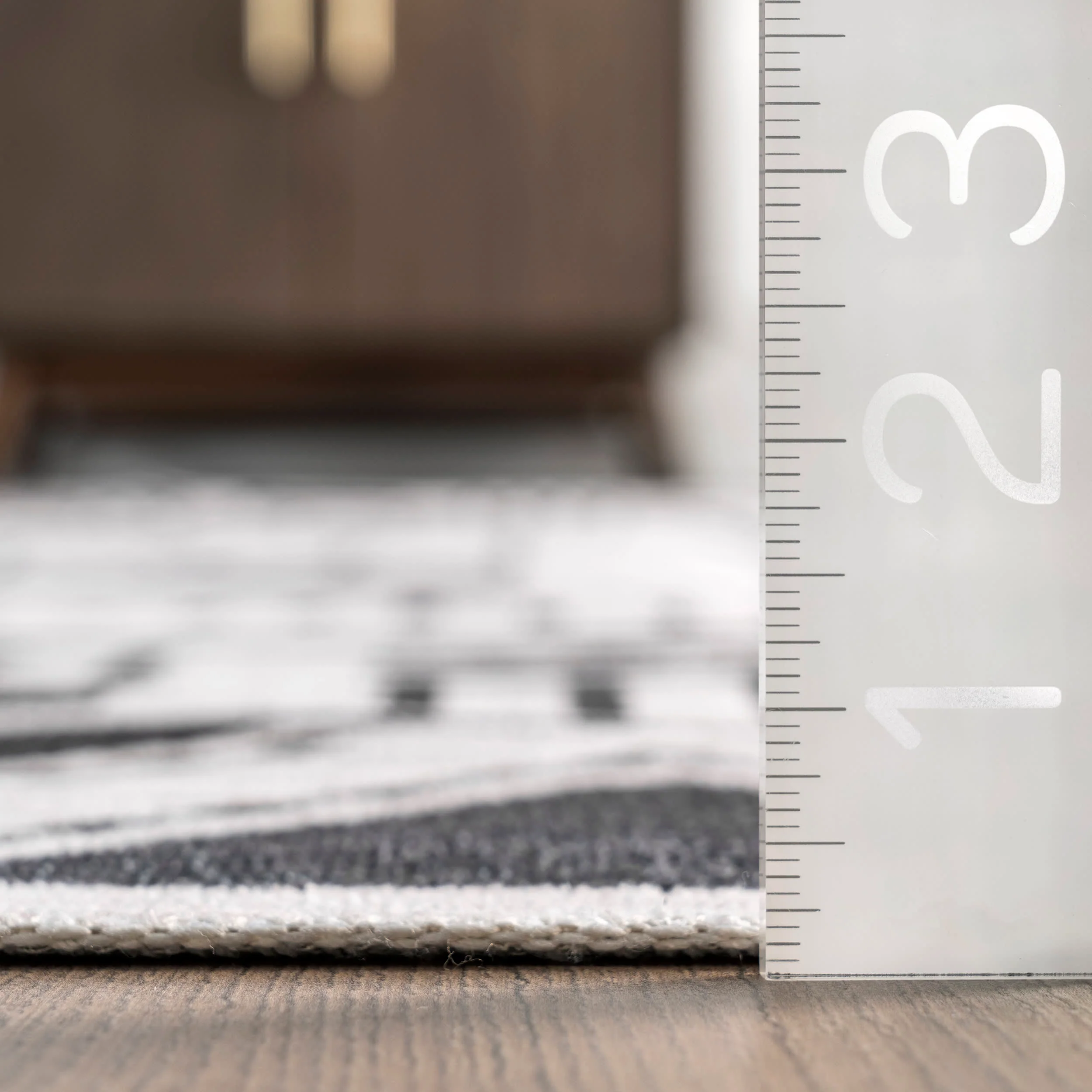 Teresa Washable Banded Rug | Charcoal - Image 5