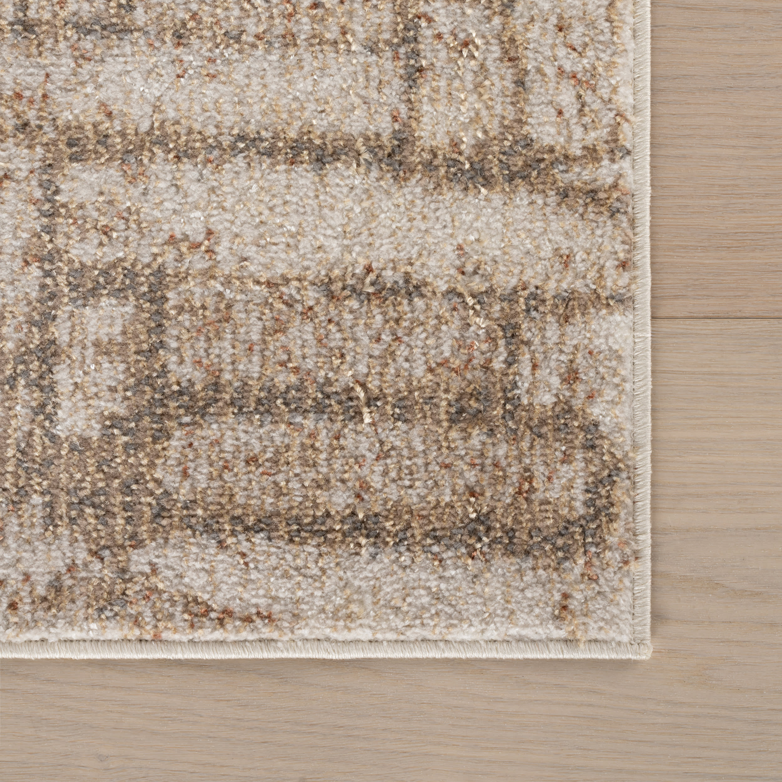 Terras Rustic Abstract Washable Rug | Tan - Image 4