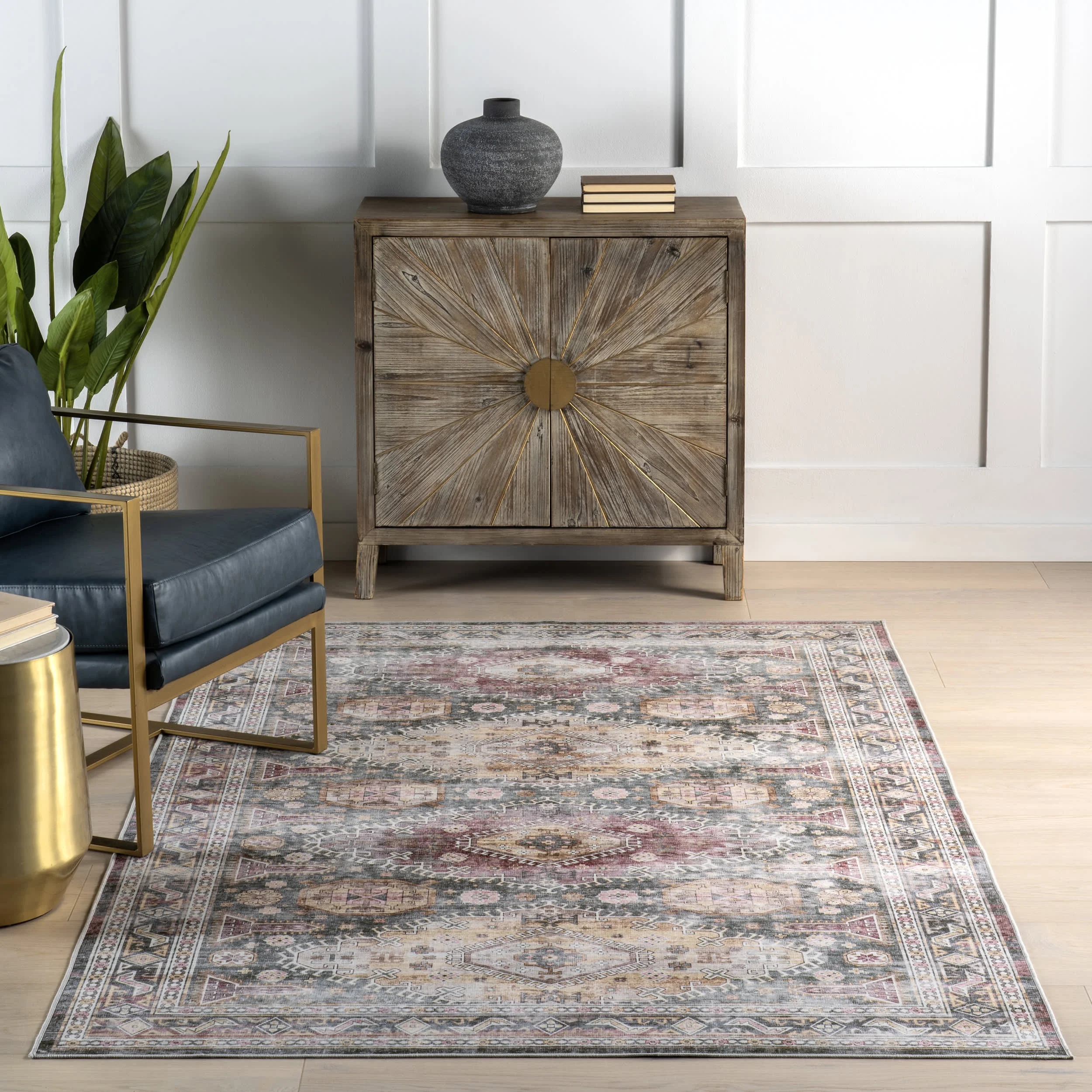 Terri Medallion Washable Rug | Sage - Image 5