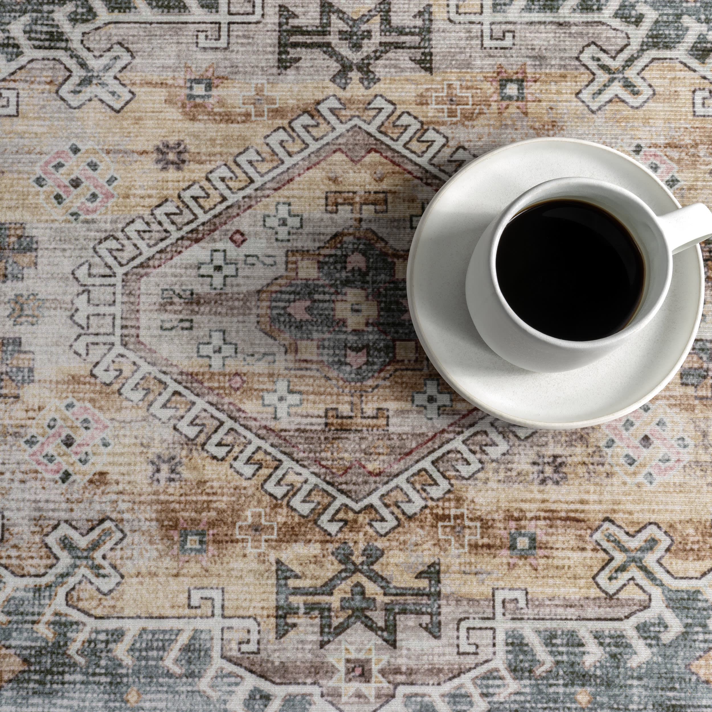 Terri Medallion Washable Rug | Sage - Image 8
