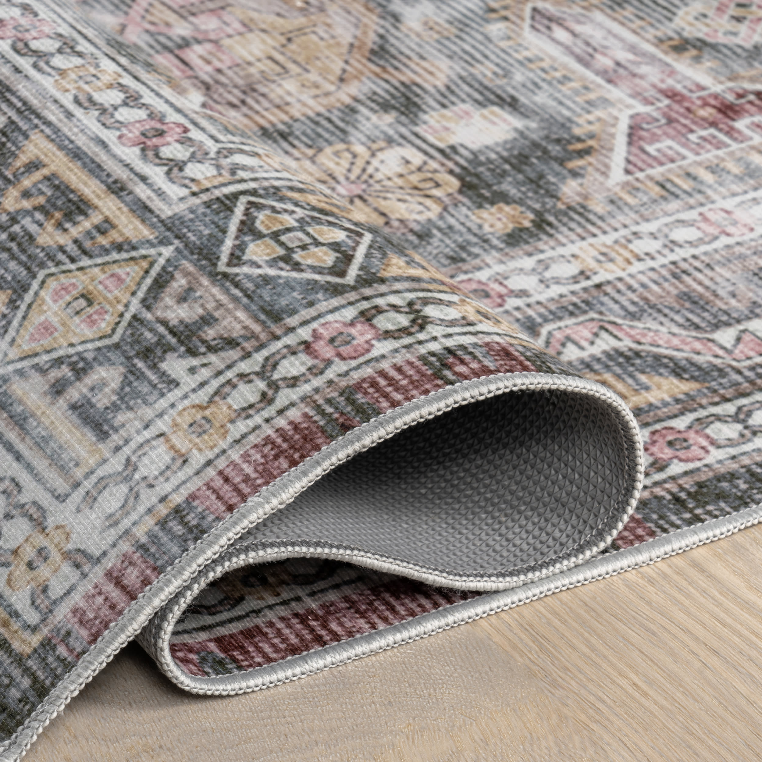 Terri Medallion Washable Rug | Sage - Image 9