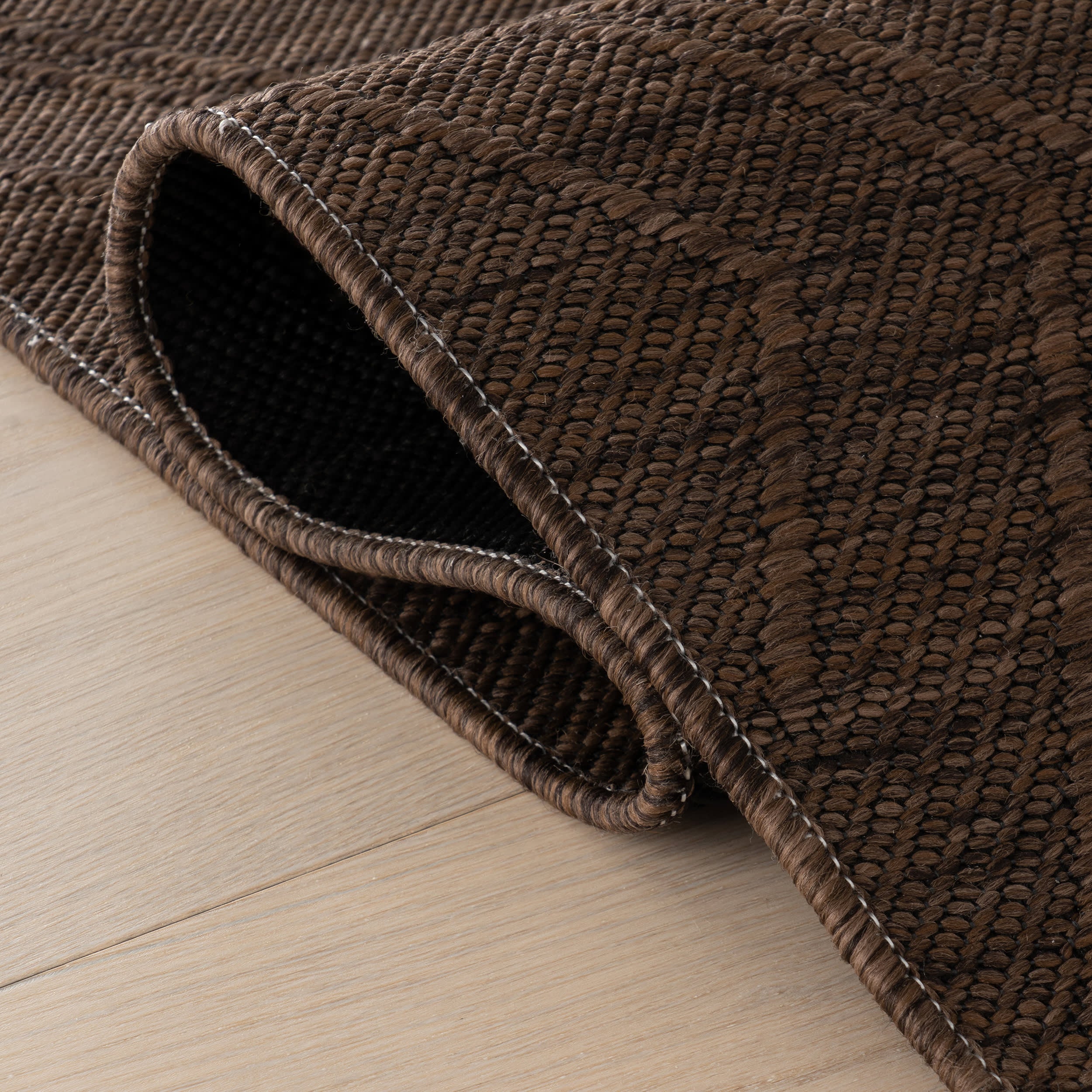 Tesnia Modern Solid Indoor/Outdoor Rug | Brown - Image 11