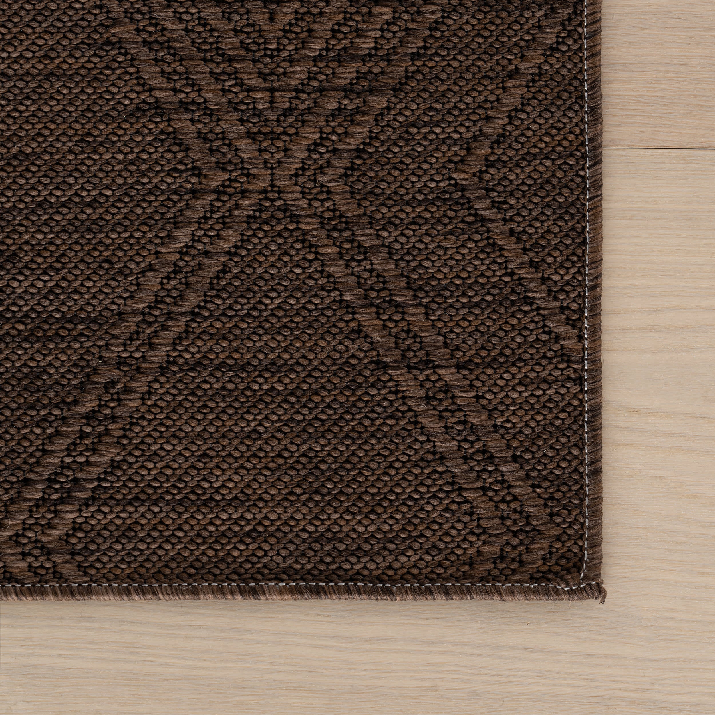 Tesnia Modern Solid Indoor/Outdoor Rug | Brown - Image 4