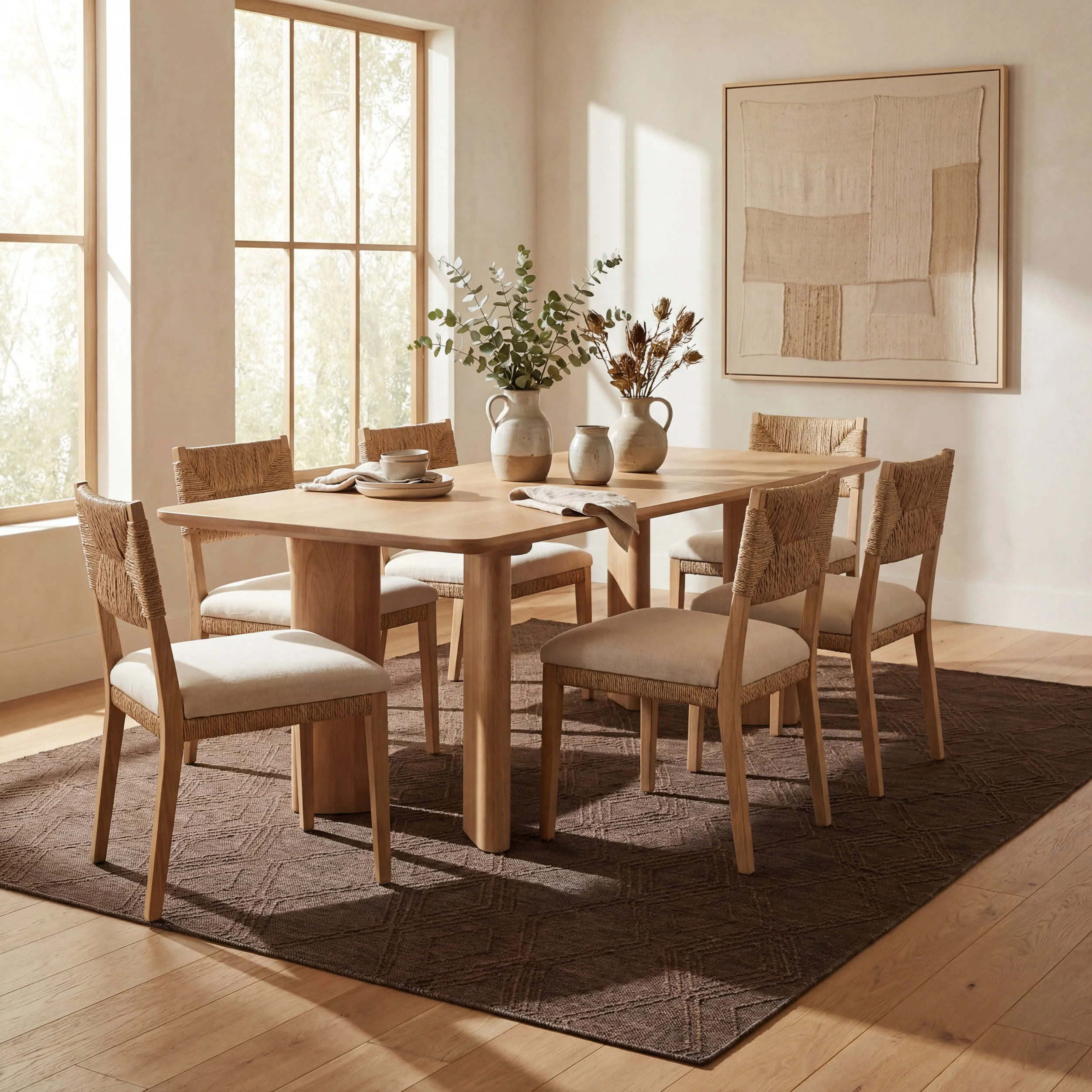 Tesnia Modern Solid Indoor/Outdoor Rug | Brown - Image 7