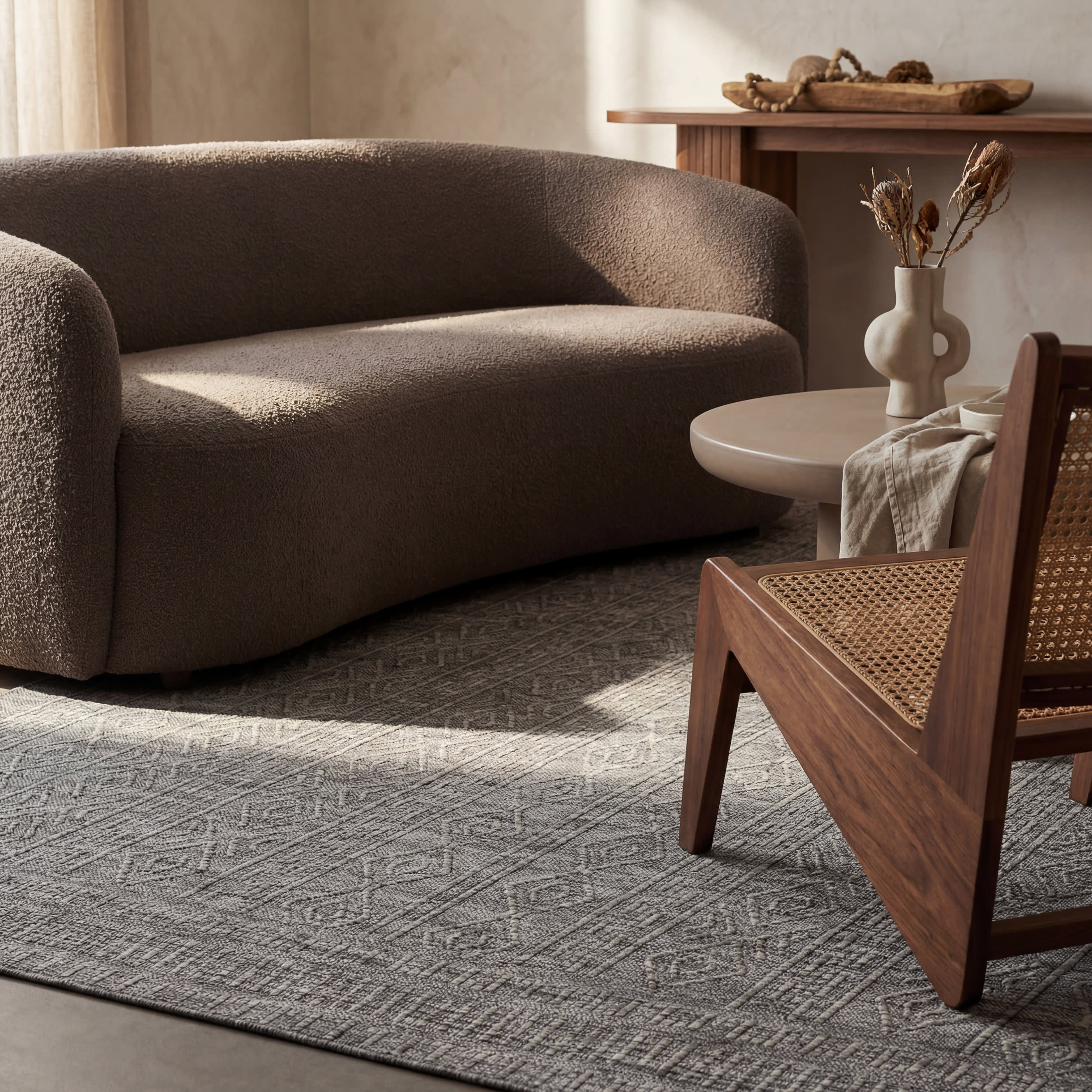 Tesnia Modern Solid Indoor/Outdoor Rug | Grey - Image 5