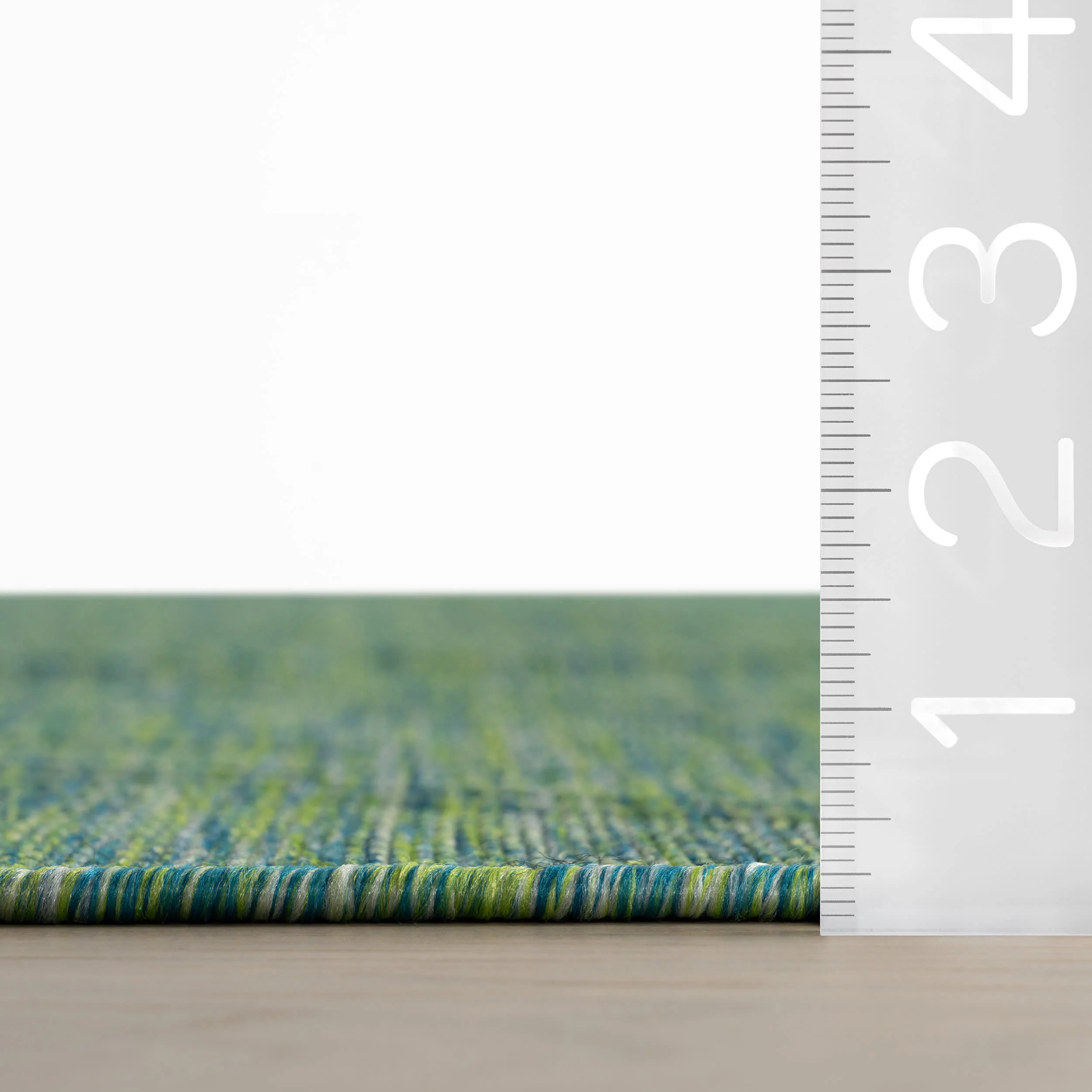 Tesnia Modern Solid Indoor/Outdoor Rug | Teal - Image 5