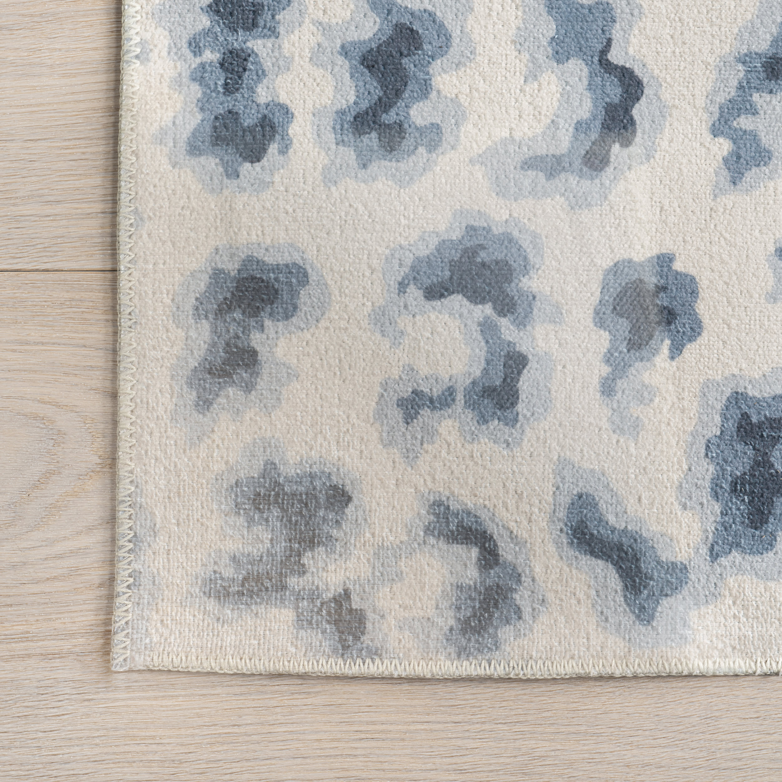 Tessa Leopard Washable Rug | Blue - Image 3