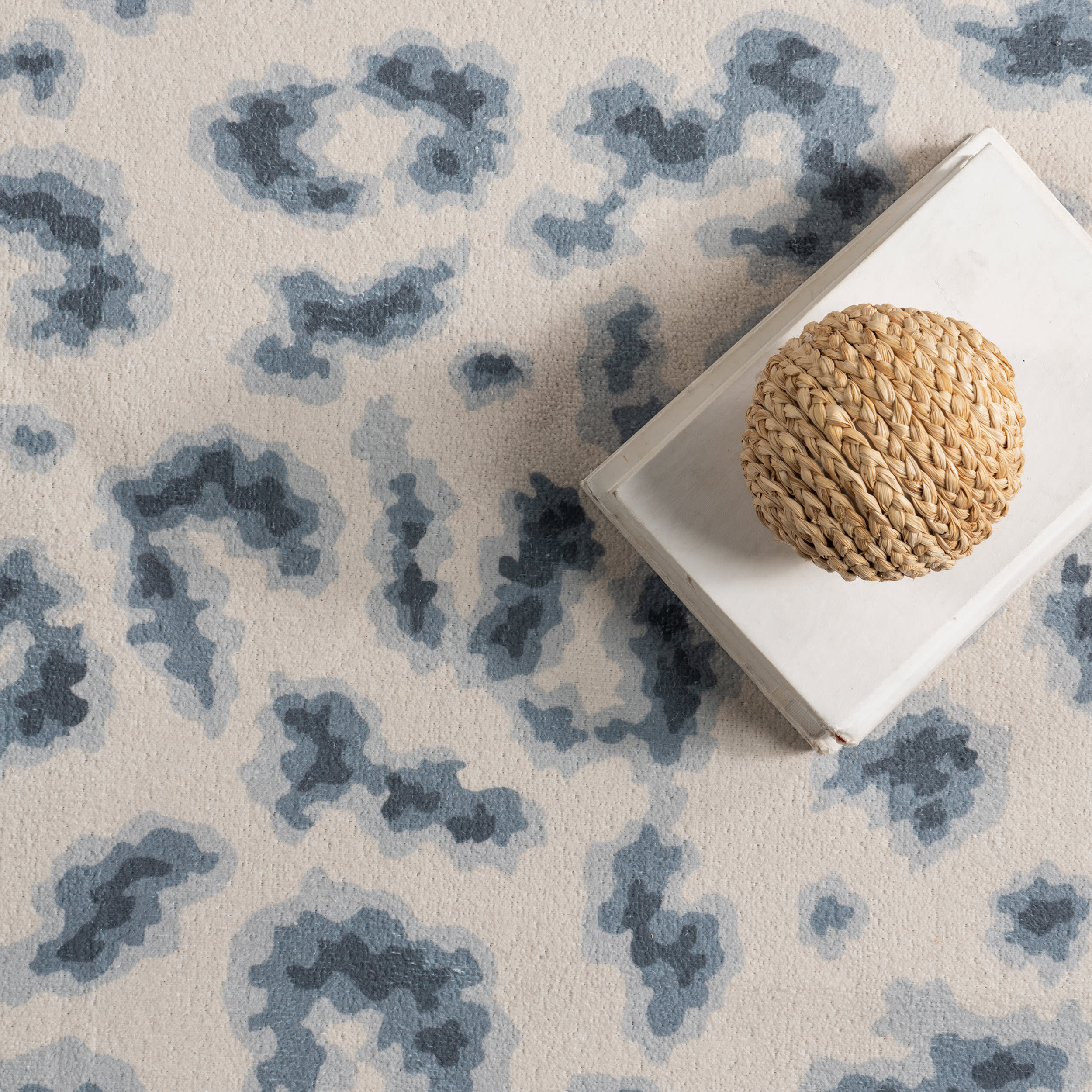 Tessa Leopard Washable Rug | Blue - Image 8