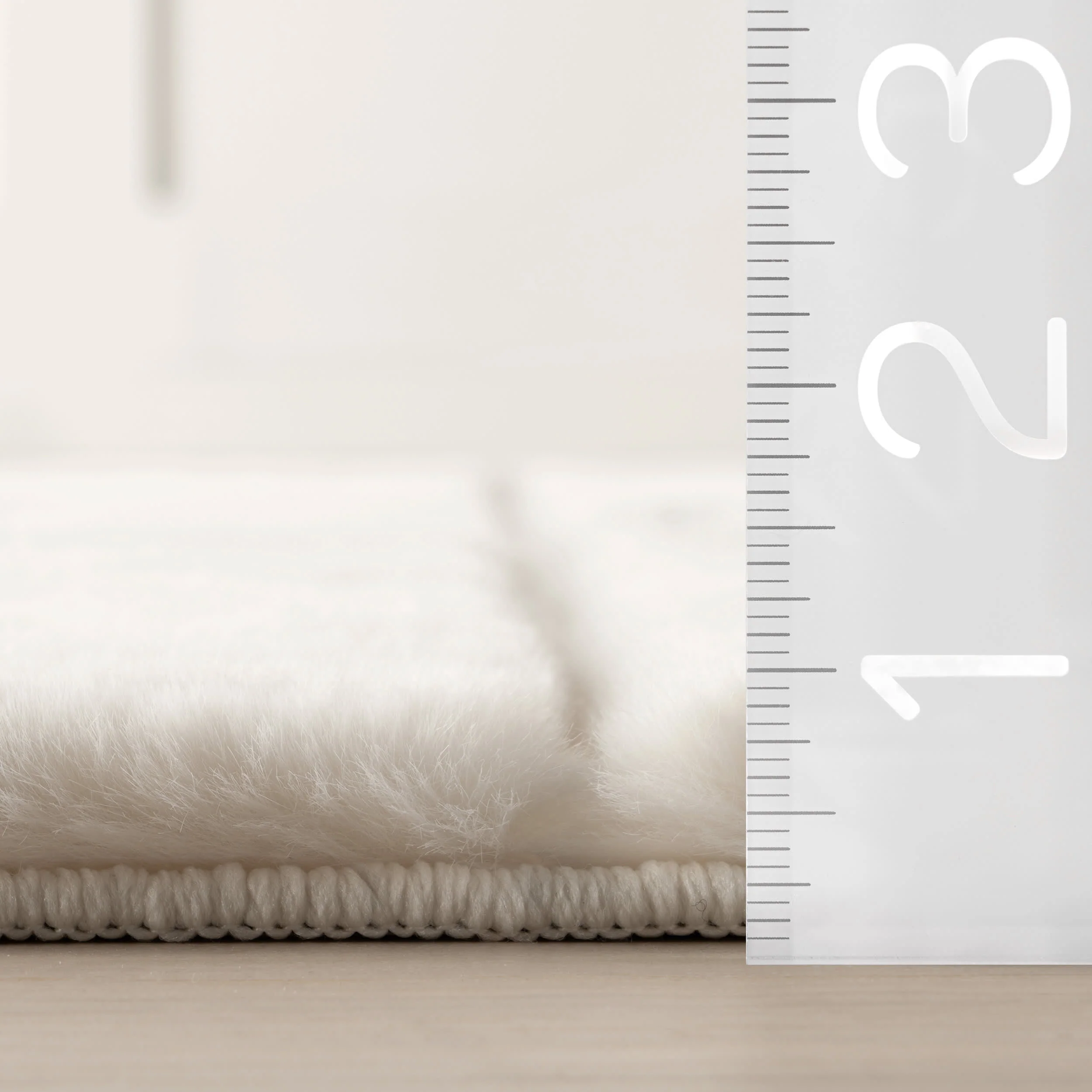 Tessera Grid Plush Cloud Washable Rug | Off White - Image 5