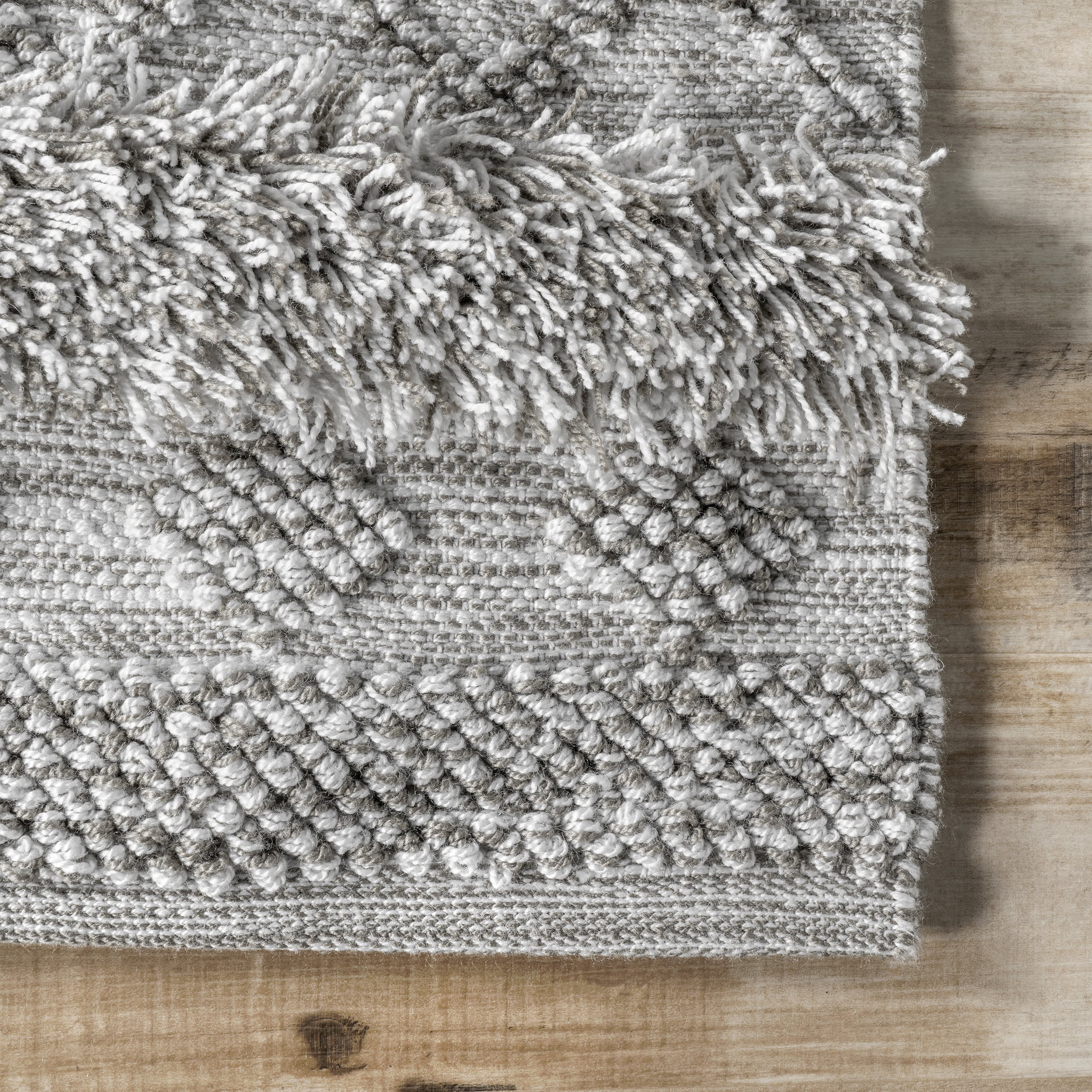 Textured Banded Rug | Grey - Image 3