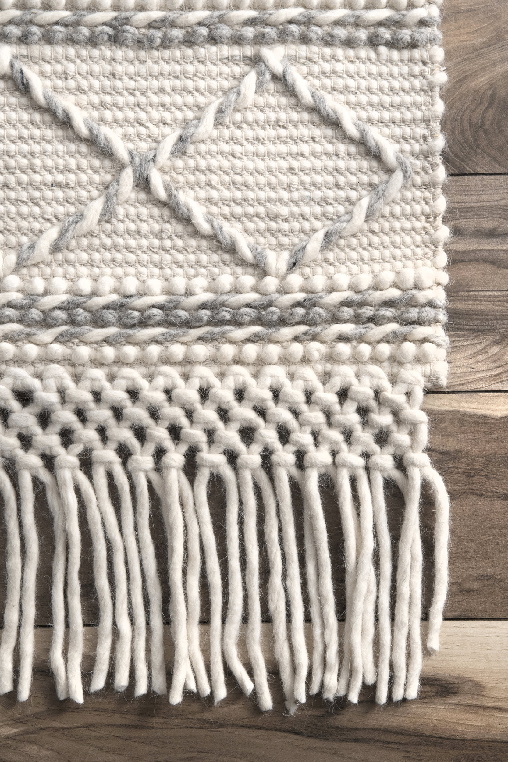 Textured Diamond Rug | Ivory - Image 3