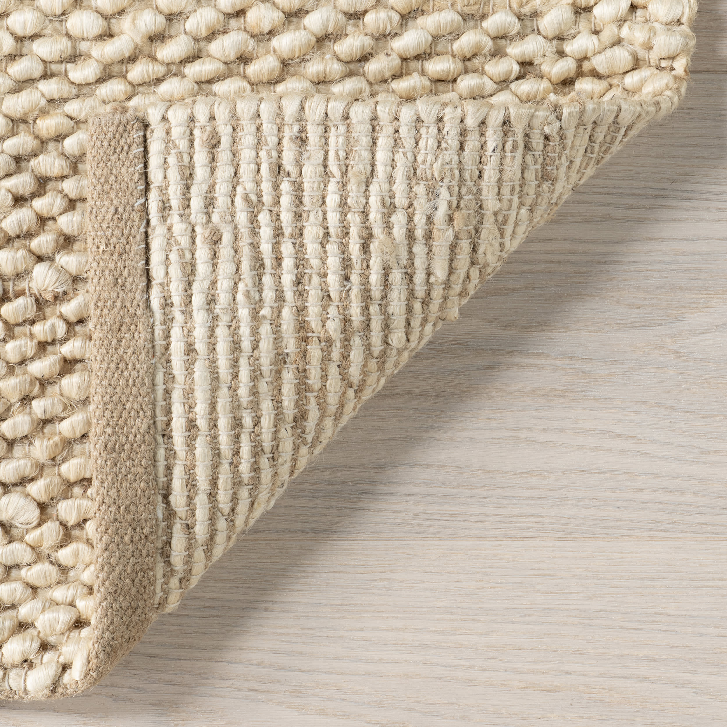 Textured Handwoven Jute Rug | Beige - Image 6
