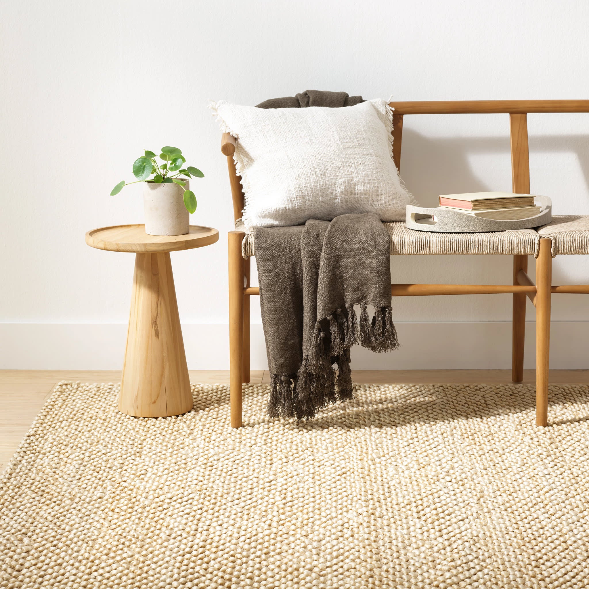 Textured Handwoven Jute Rug | Natural - Image 3