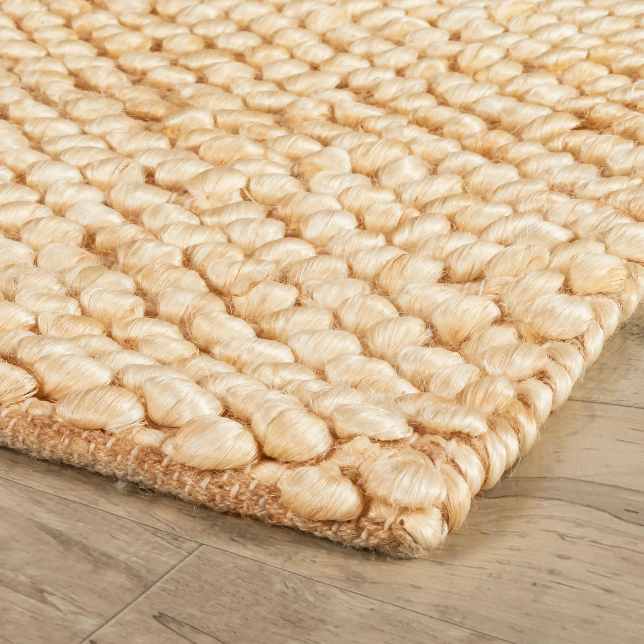 Textured Handwoven Jute Rug | Natural - Image 5